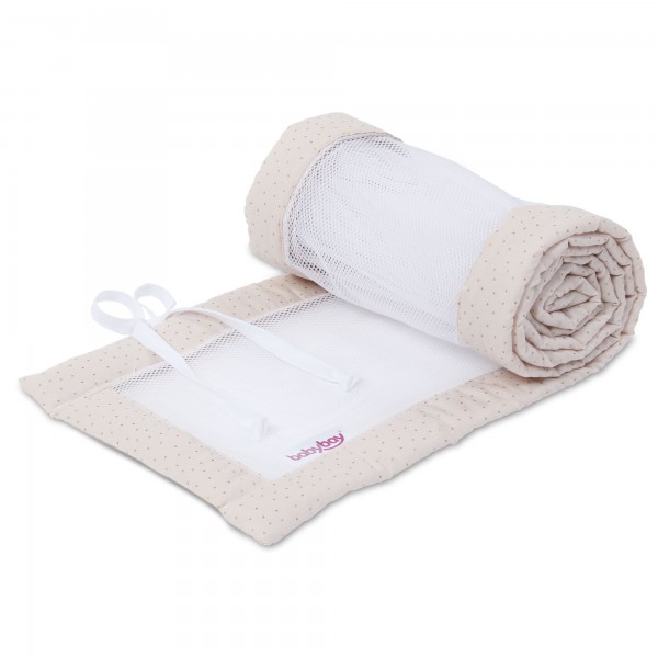 Tour de lit Mesh Royal pour Cododo Maxi Boxspring Comfort Beige/Doré, BABYBAY