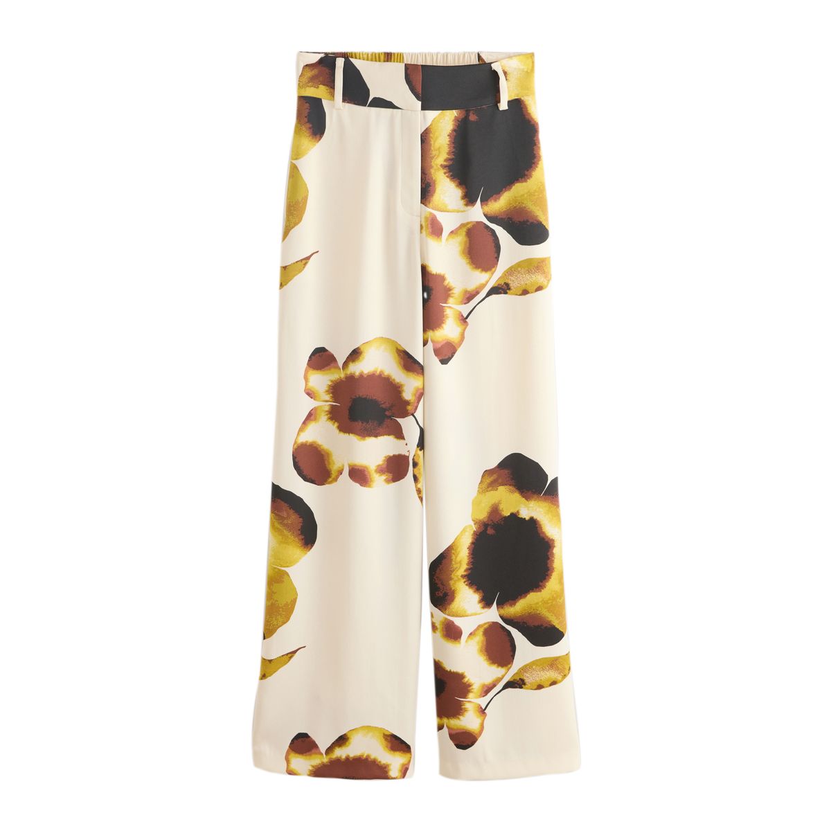 Pantalon large en satin à dos élastique, NEXT