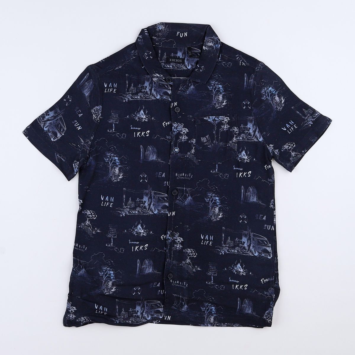 Chemise IKKS Original Pour Garçon - Taille 128 - Motif Floral - Occasion Très Bon état
