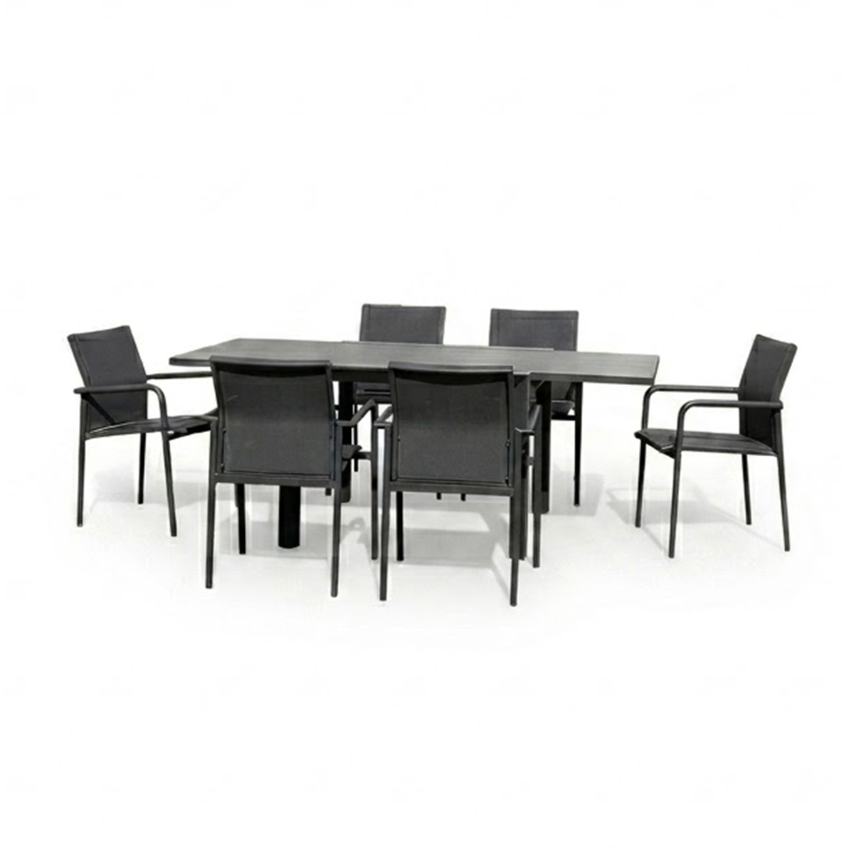 Ensemble 4/8p en alu et 6 fauteuils MODULO, WILSA GARDEN