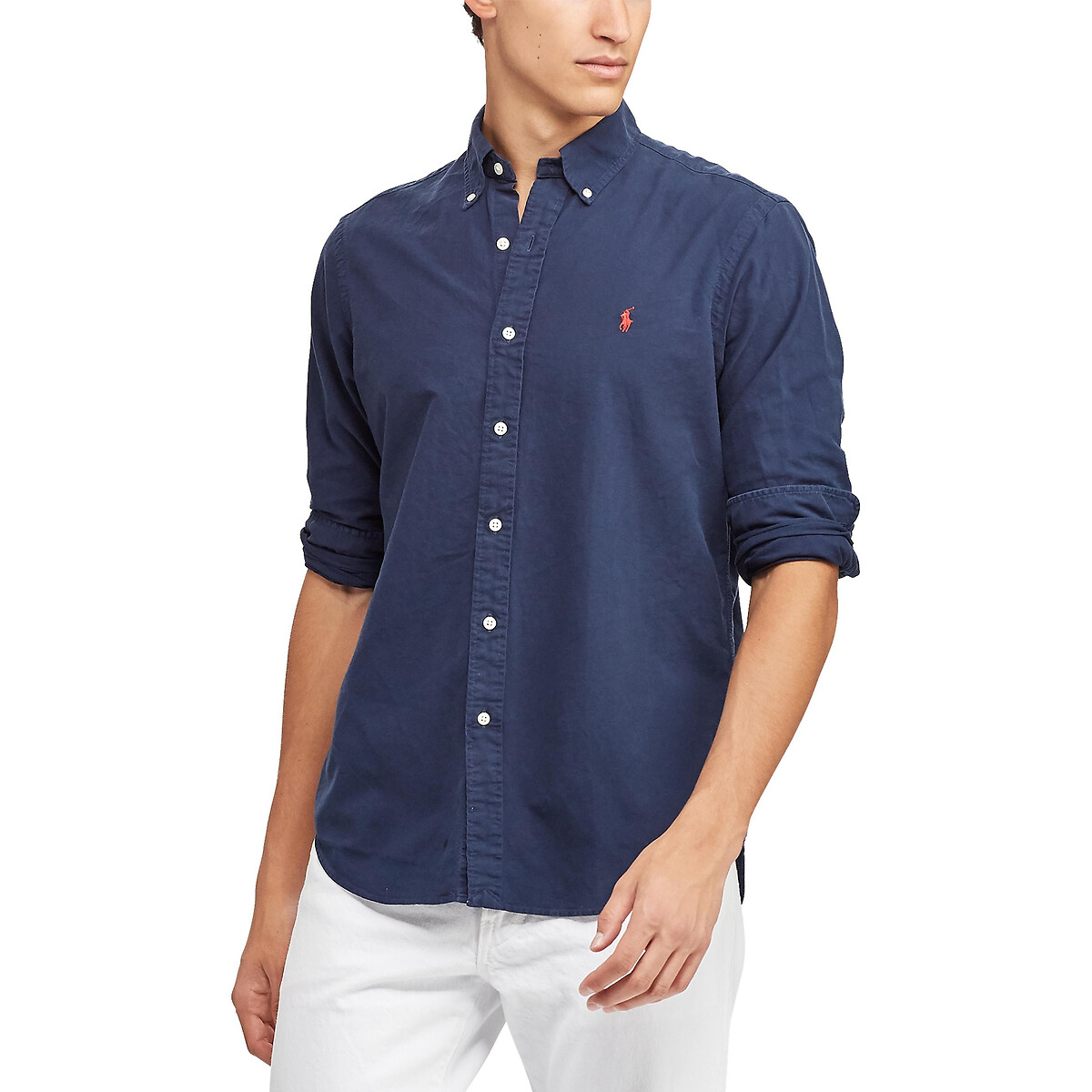 Oxford cotton shirt in slim fit , navy blue, Polo Ralph Lauren | La Redoute