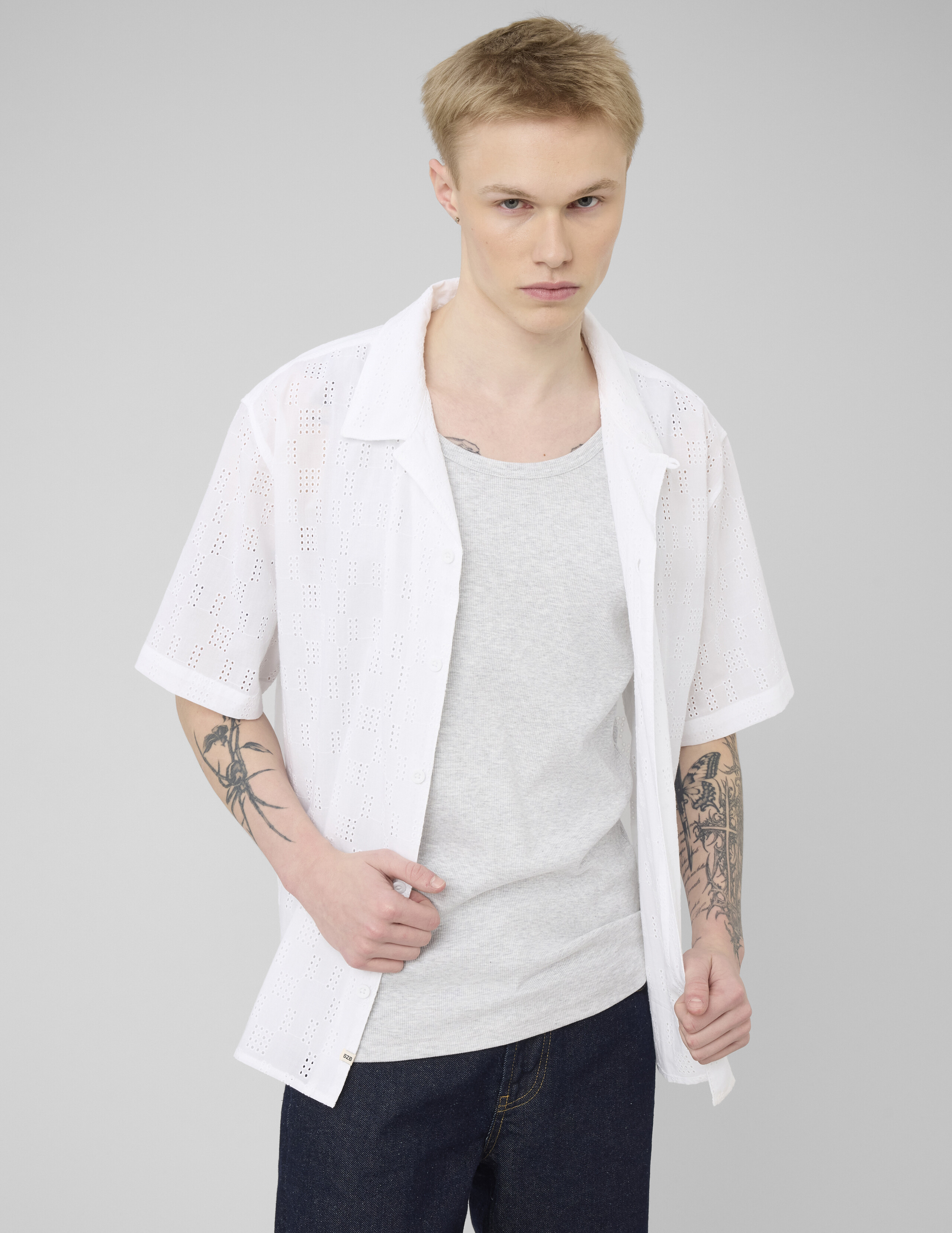 Chemise manches courtes ajourée, BZB