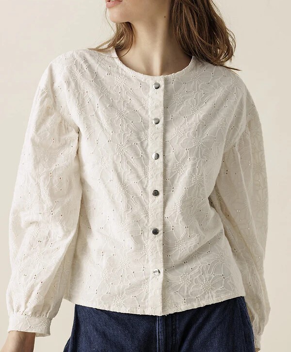 Geborduurde blouse met drukknopen, LATA, APACHES COLLECTIONS
