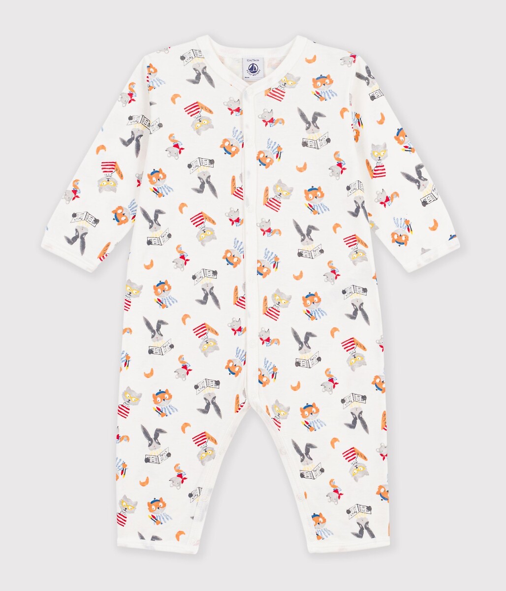 Pyjama en coton, imprimé animaux, PETIT BATEAU