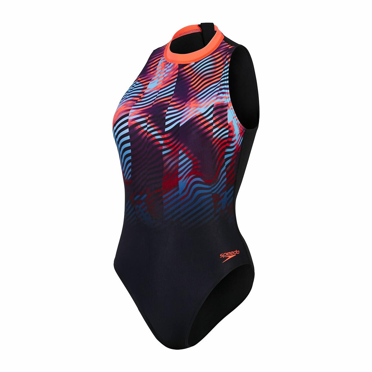 Speedo Placement Hydrasuit Costume Intero Donna – Schiena Alta, Cerniera Frontale, Materiale Endurance+ Max Riciclato