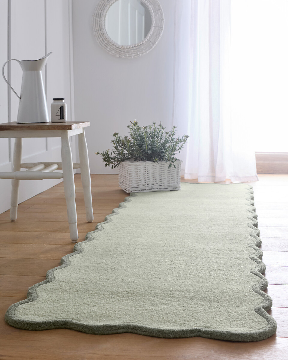 Elsie Scalloped Border Runner Rug 67x230cm, SO'HOME