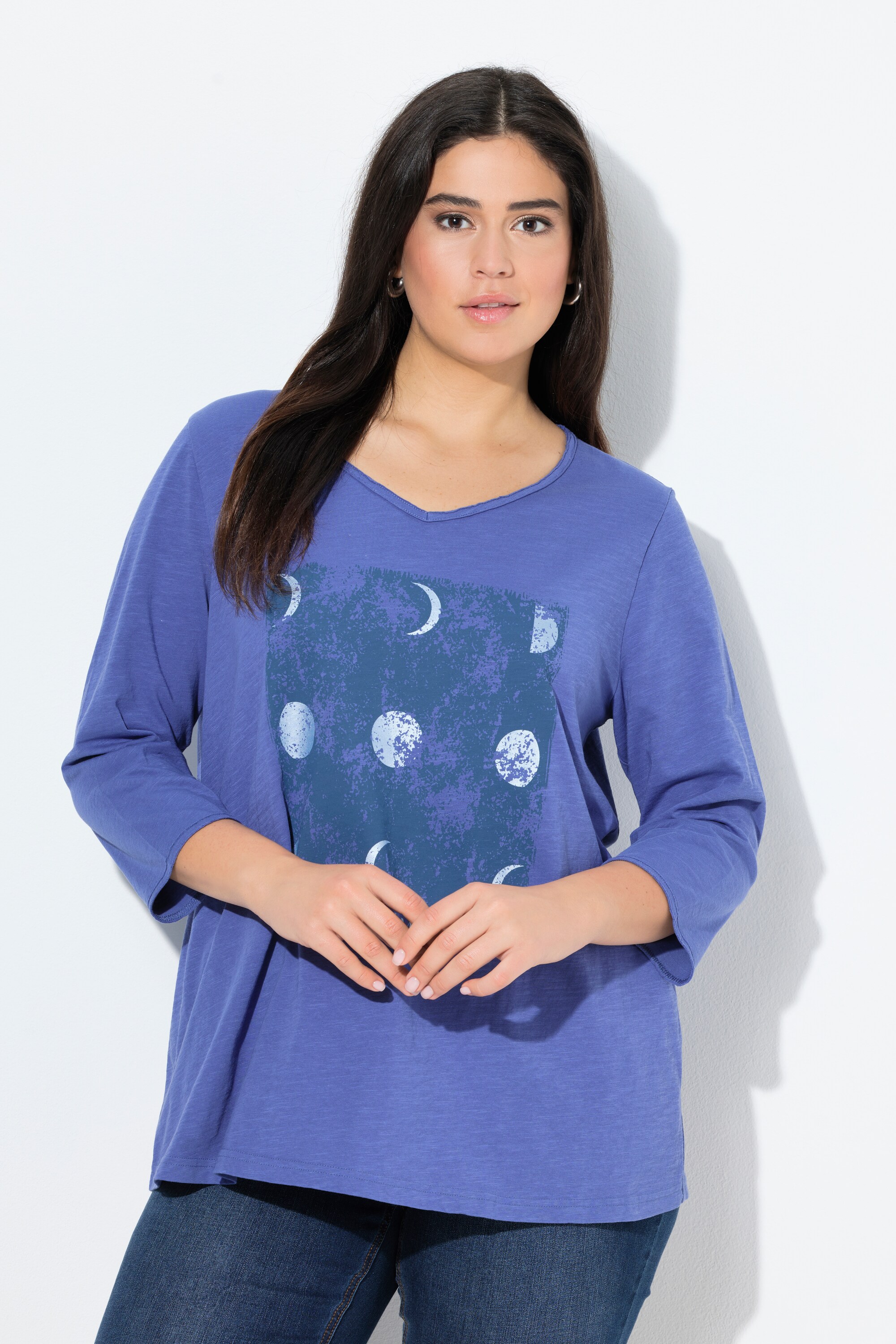 T-shirt imprimé métallisé à col, ULLA POPKEN