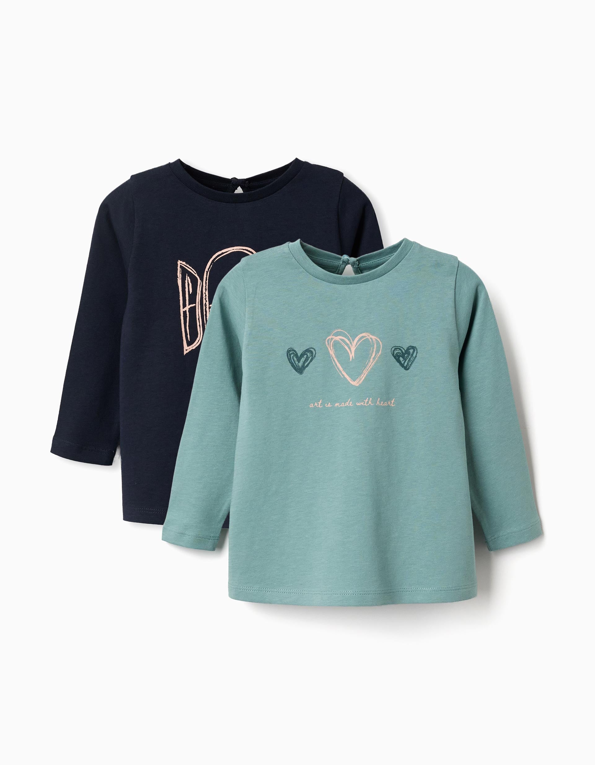 Lot de 2 T-shirts à manches longues avec imprimés de l'art, ZIPPY