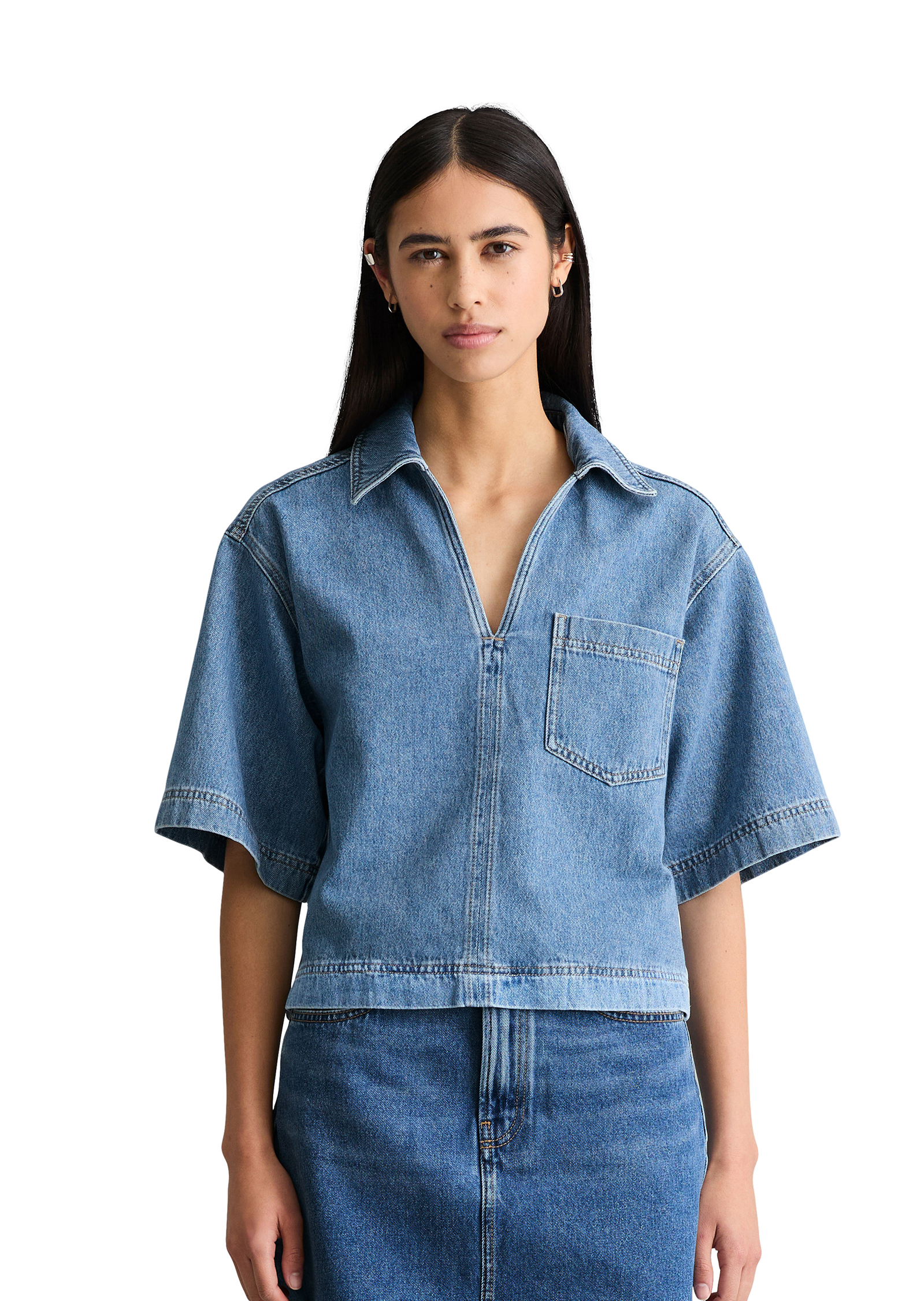 Tunique ample en jean en pur coton organique, MARC O’POLO DENIM