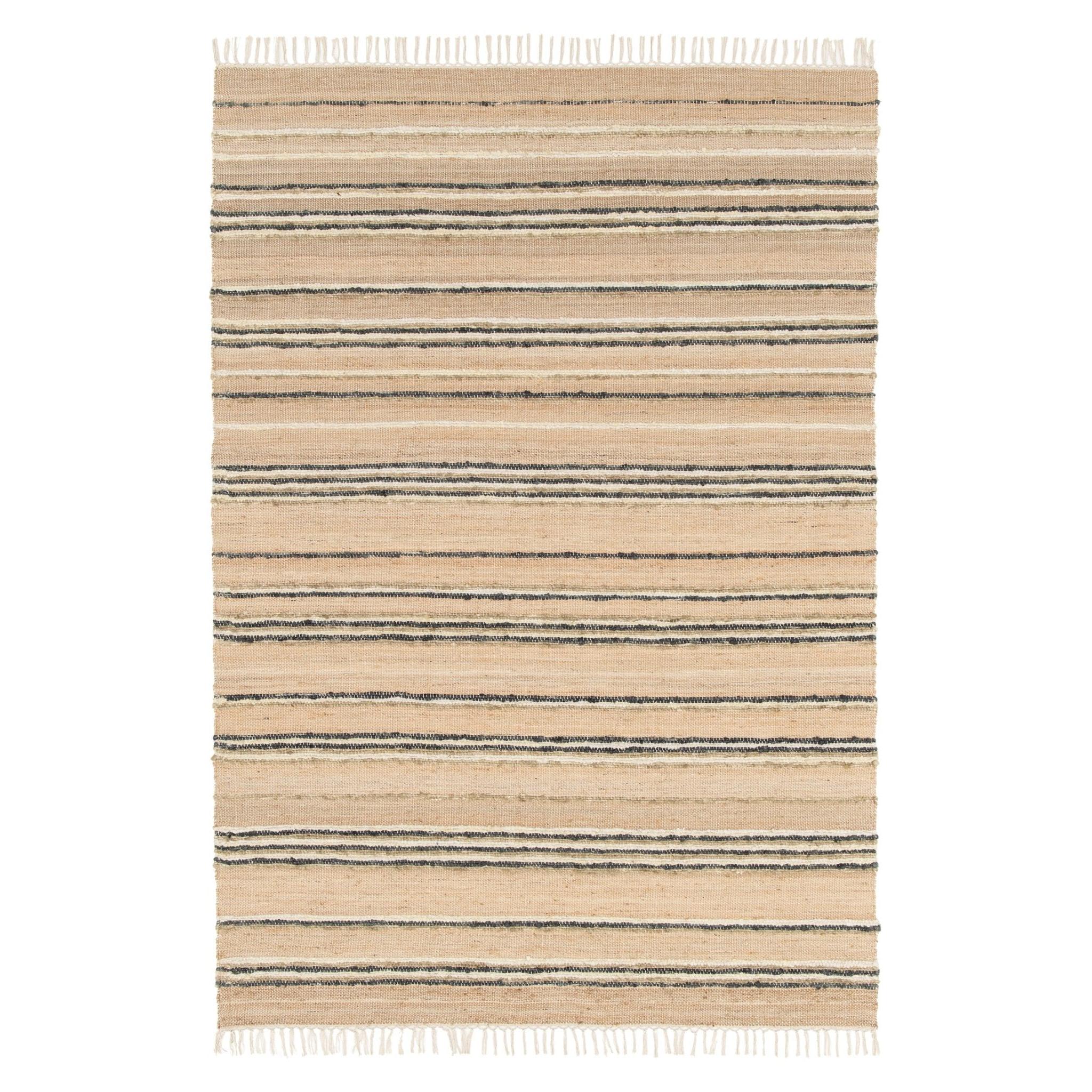 Tapis rayé fait main en laine et jute RAJ, AFK LIVING