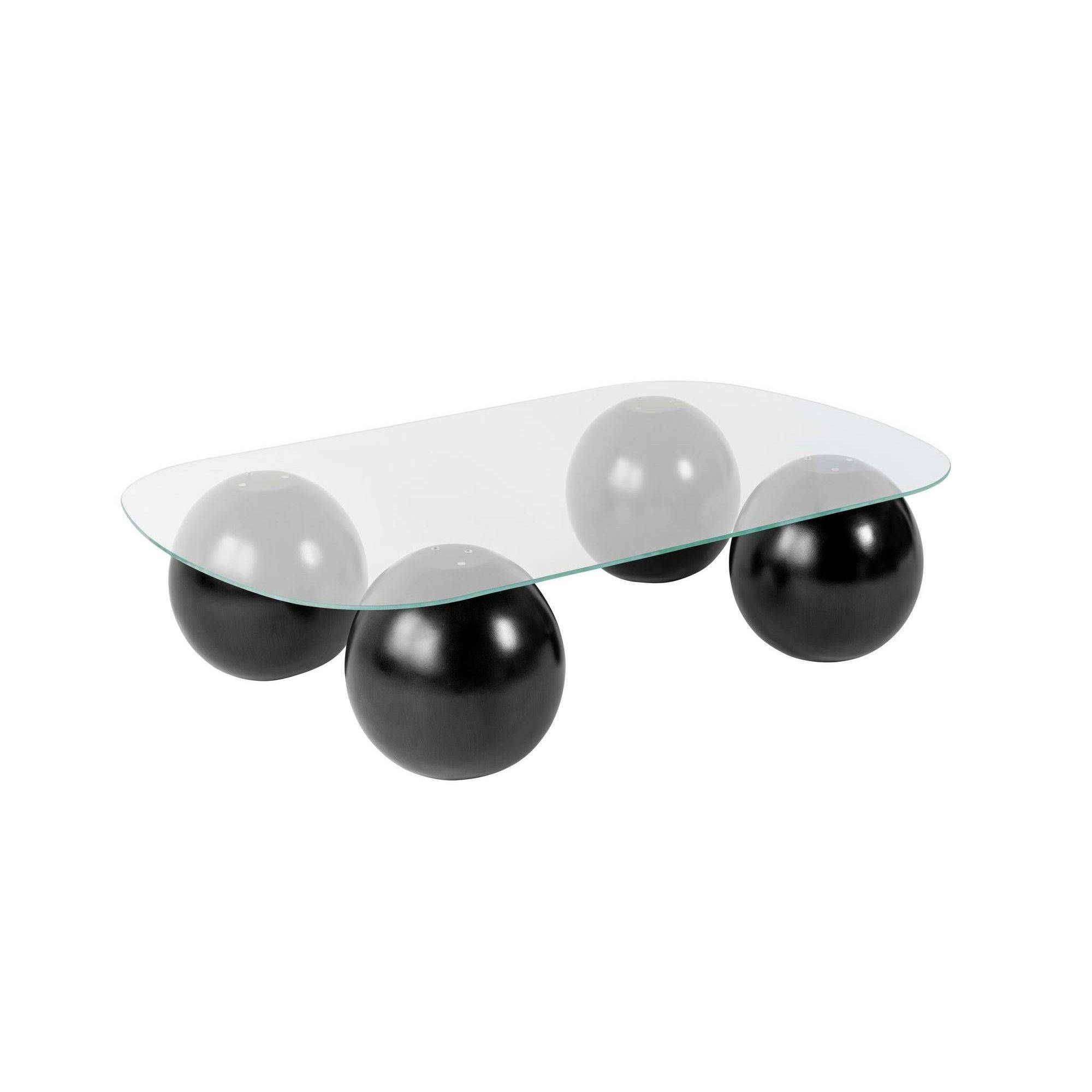 Table basse en verre moderne, rectangle bords arrondis KOCHI, PIER IMPORT