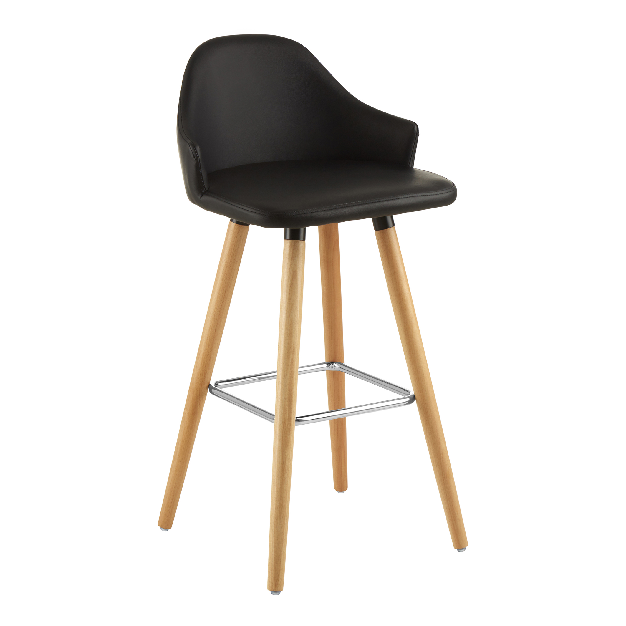 Wooden bar stools on sale with black legs