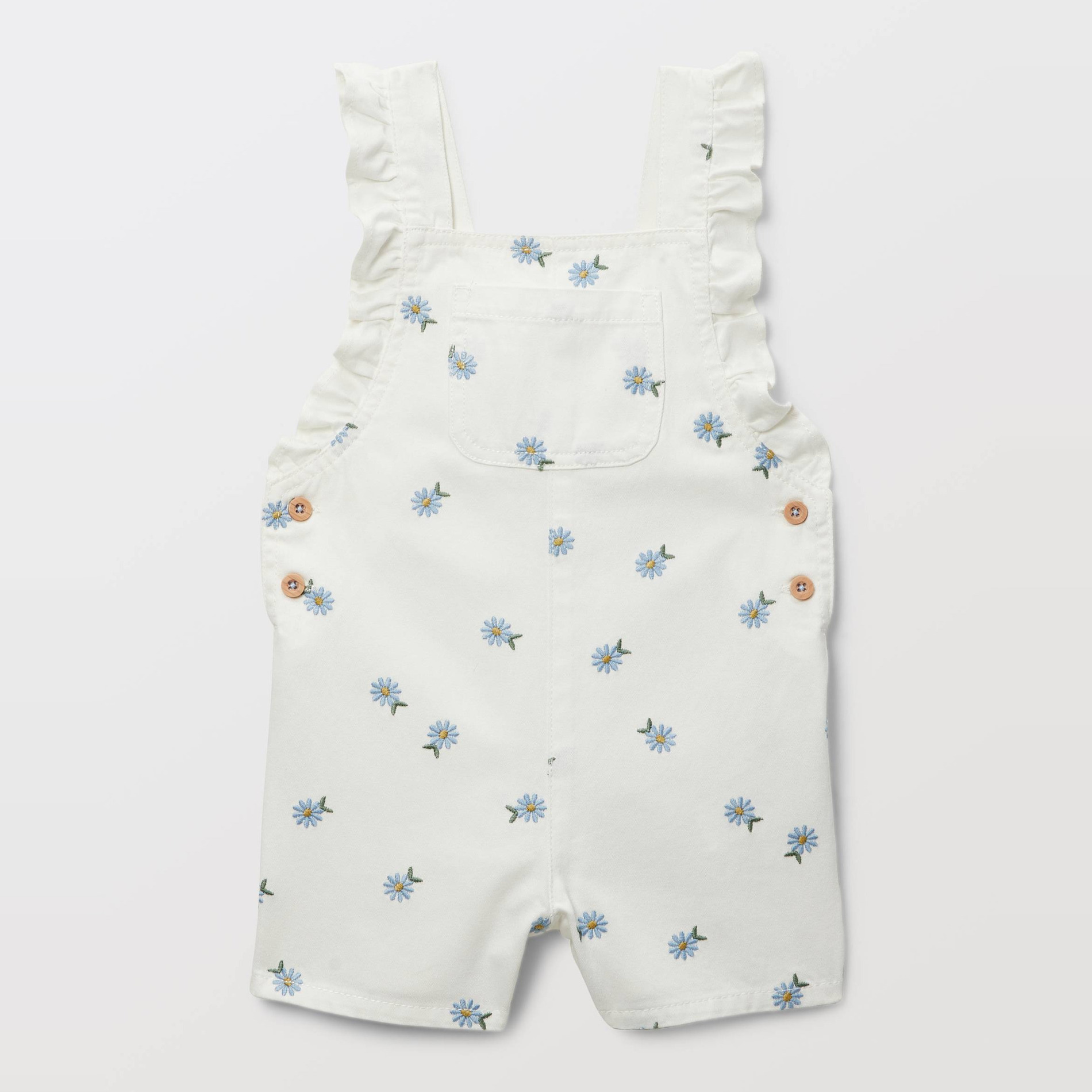 Salopette courte brodée en coton BIO GOTS, BOUT'CHOU
