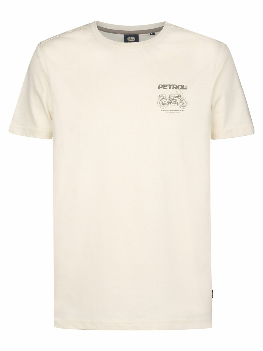 Chest Logo Print T-Shirt with Short Sleeves, PETROL INDUSTRIES