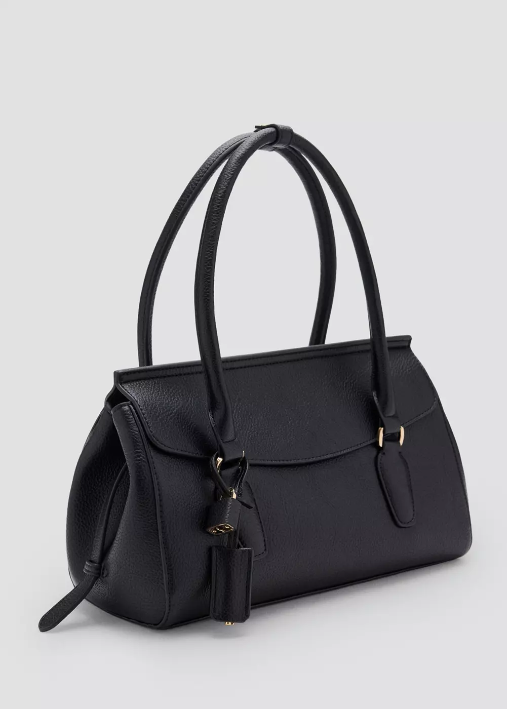 Sac à bandoulière en cuir synthétique avec breloque, MANGO