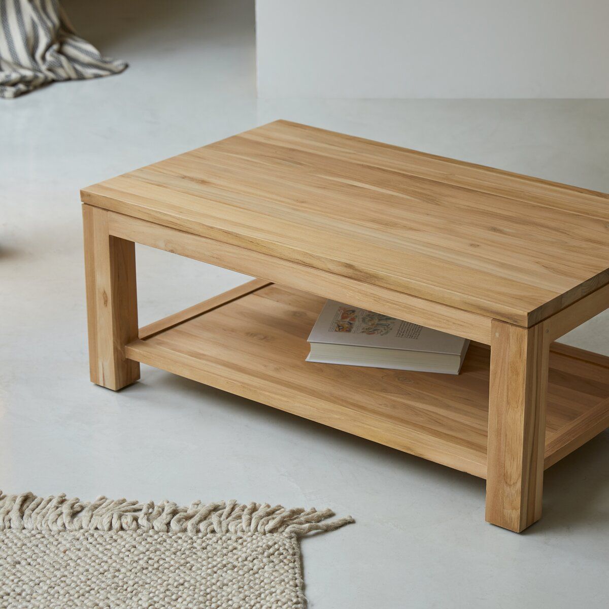 Table basse en bois de teck 100x60 eve Couleur naturel Tikamoon
