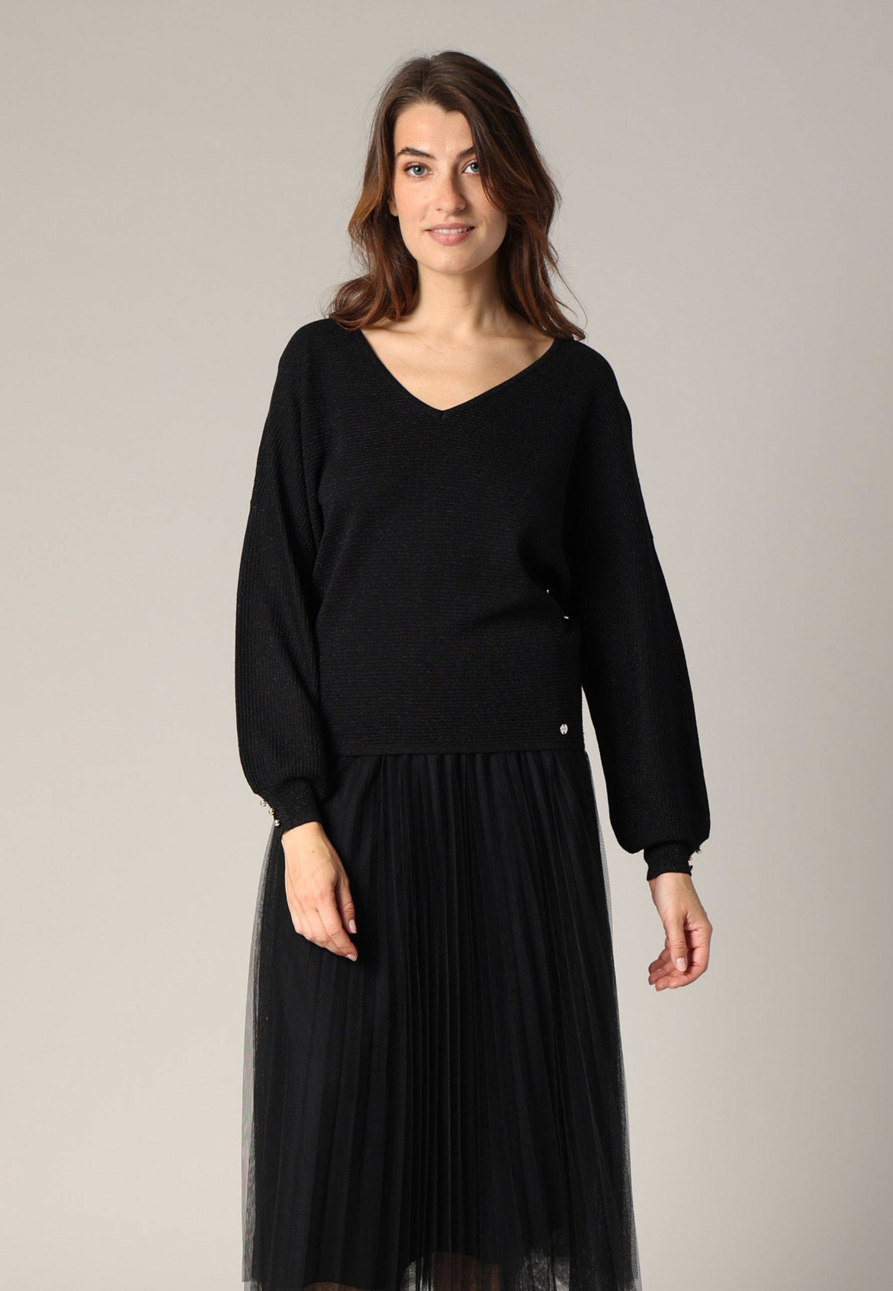 Pull col v féminin, coupe chemisier KIARA, DEELUXE