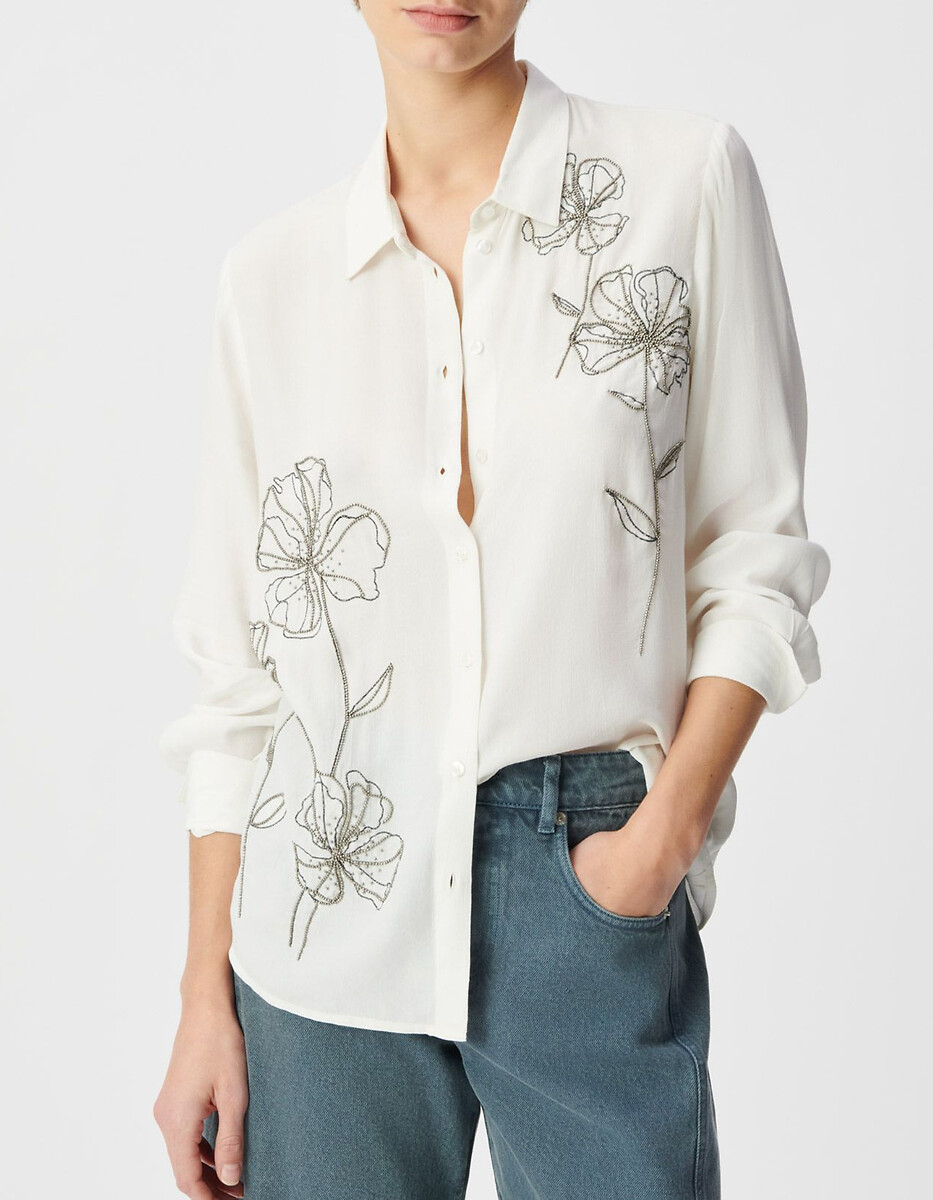 Chemise manches longues brodée, IKKS