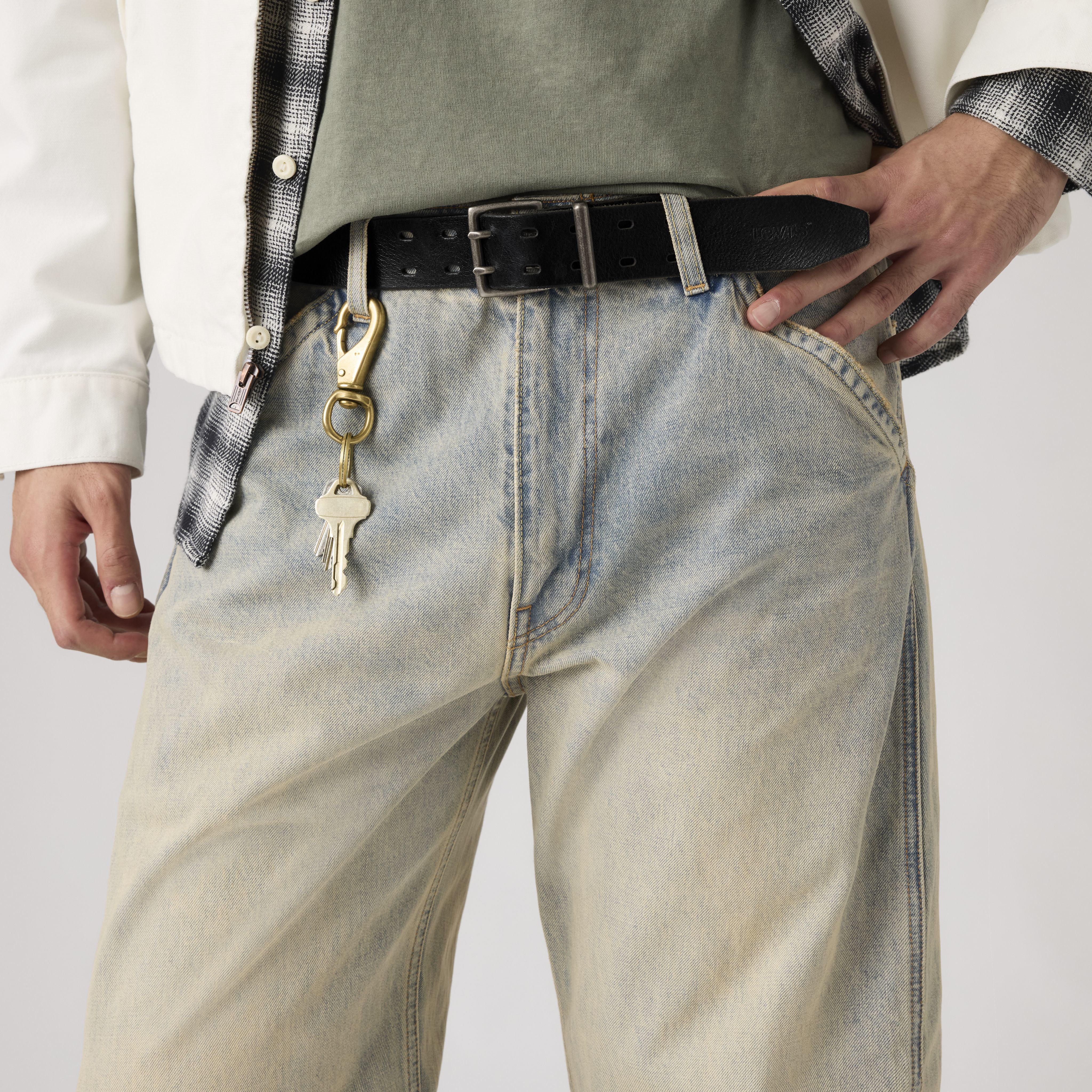 Ceinture en cuir à double boucle Potrero, LEVI'S
