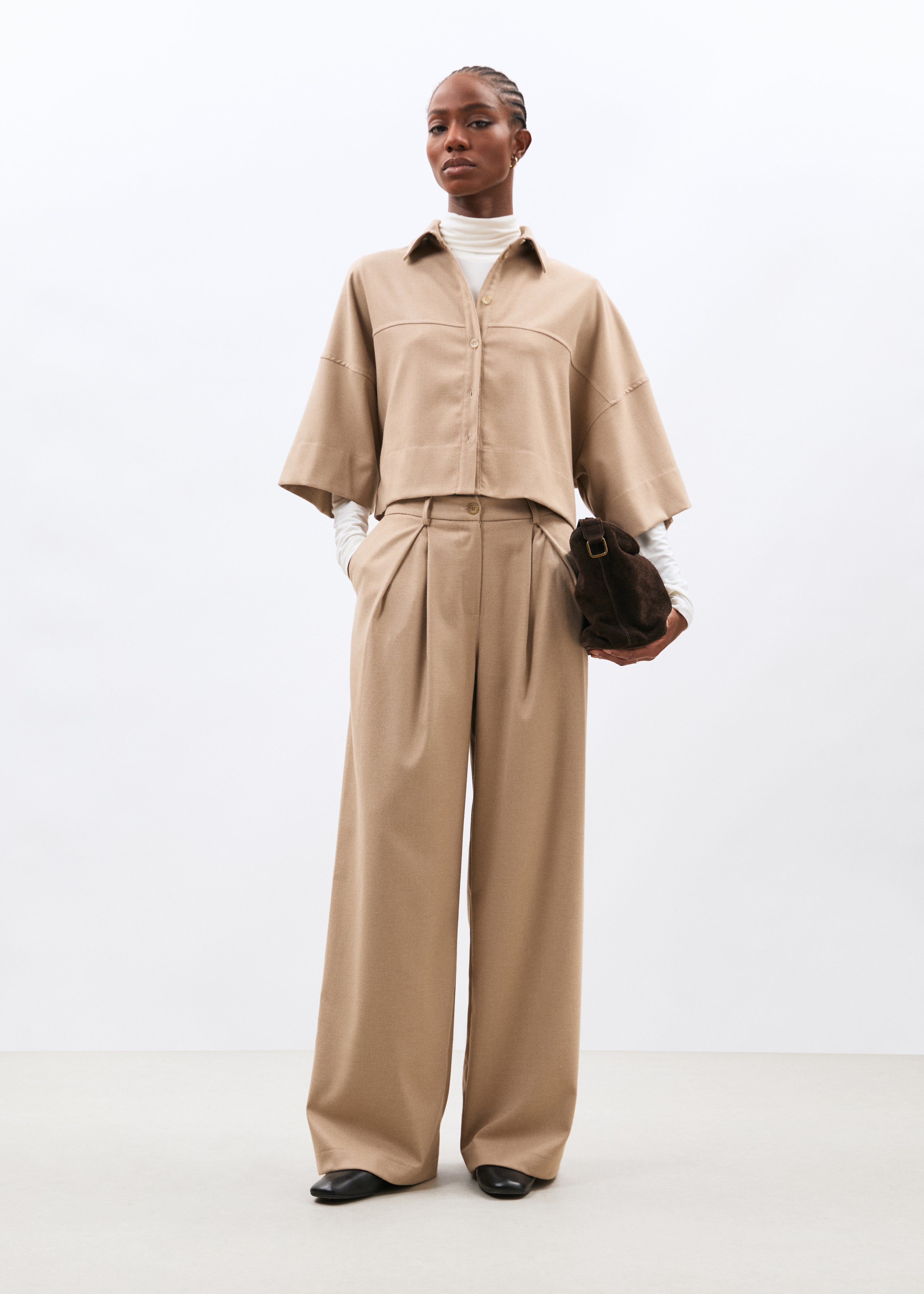 Pantalon large en flanelle, HUMILITY