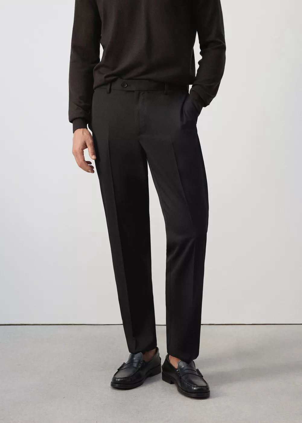 Pantalon laine mélangée regular-fit, MANGO MAN