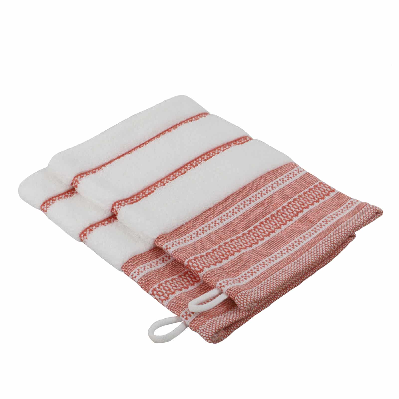 Lot de 2 gants de toilette en coton éponge Ethnique, LINANDELLE