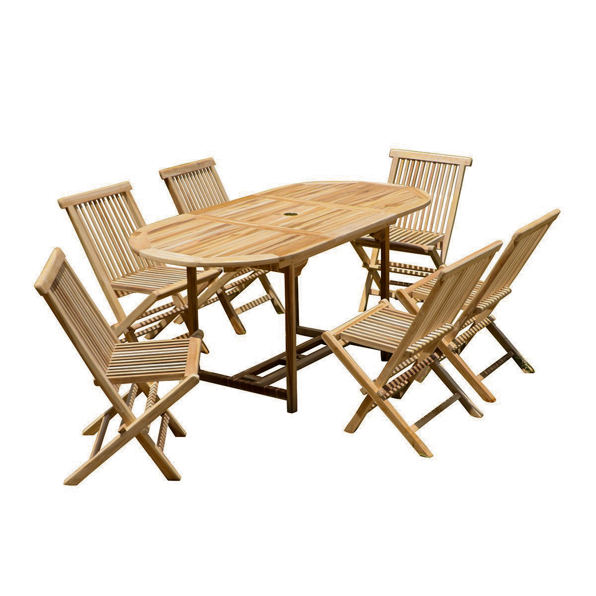 Salon de jardin en teck massif extensible 6 places MELBOURNE, BERAH GETAH