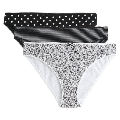 Pack of 3 Knickers in Cotton LA REDOUTE COLLECTIONS PLUS