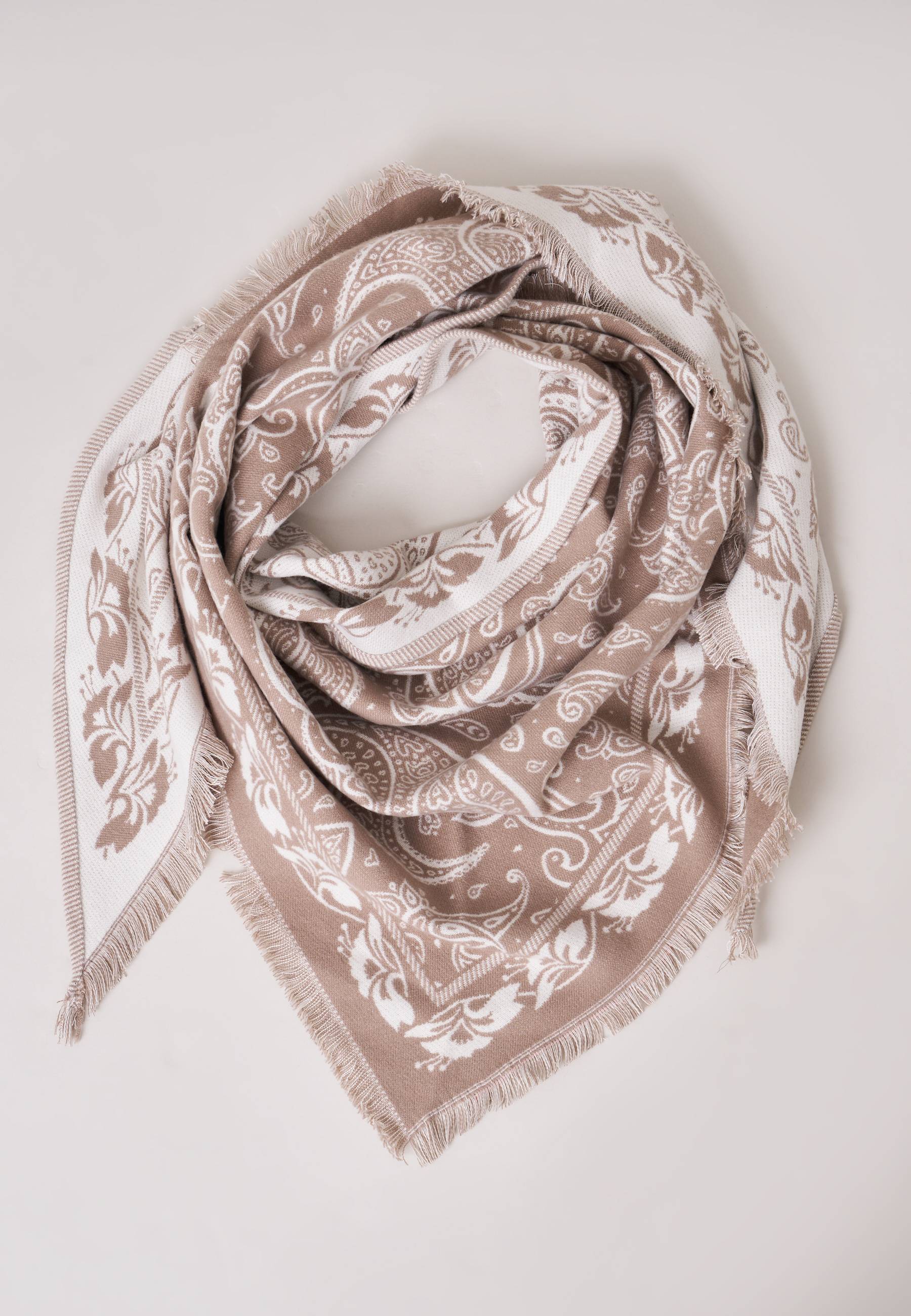 Foulard femme avec franges imprimé SYBILLE, DEELUXE
