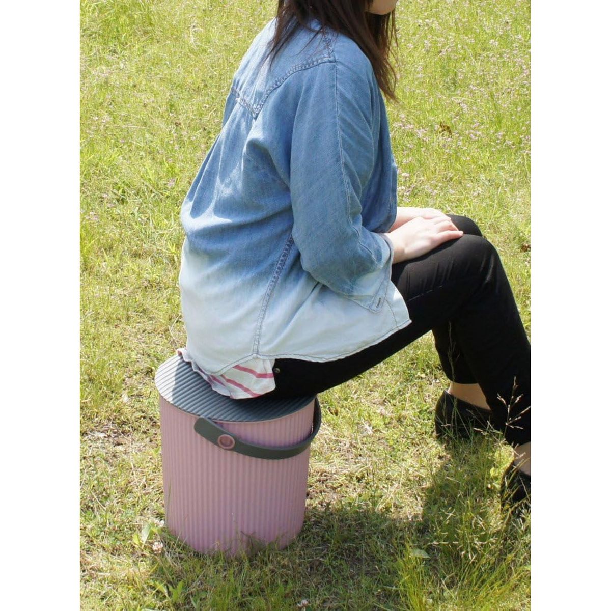 Panier de rangement L seau Omnioutil 20 litres Rose, HACHIMAN