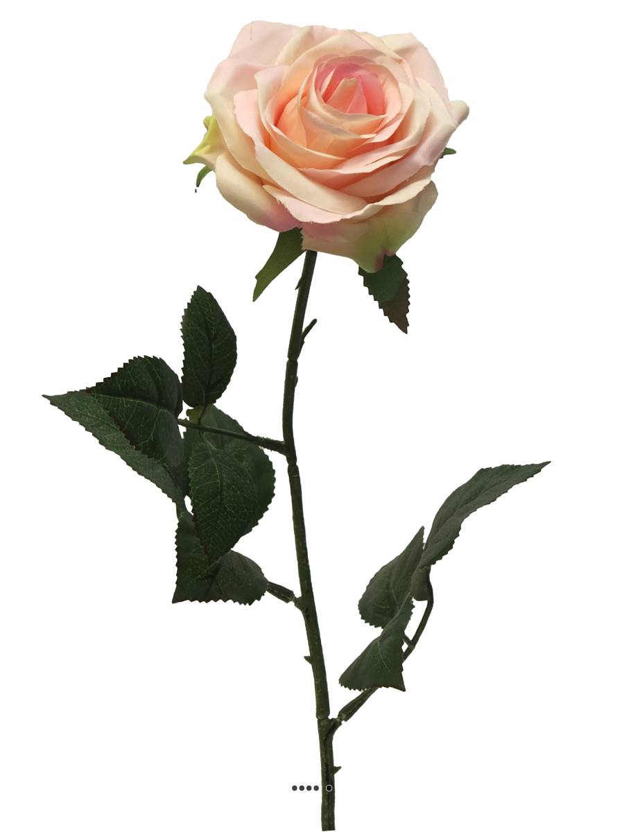 Rose factice Paris H64 cm tête D9cm 12 feuill, ARTIFICIELLES