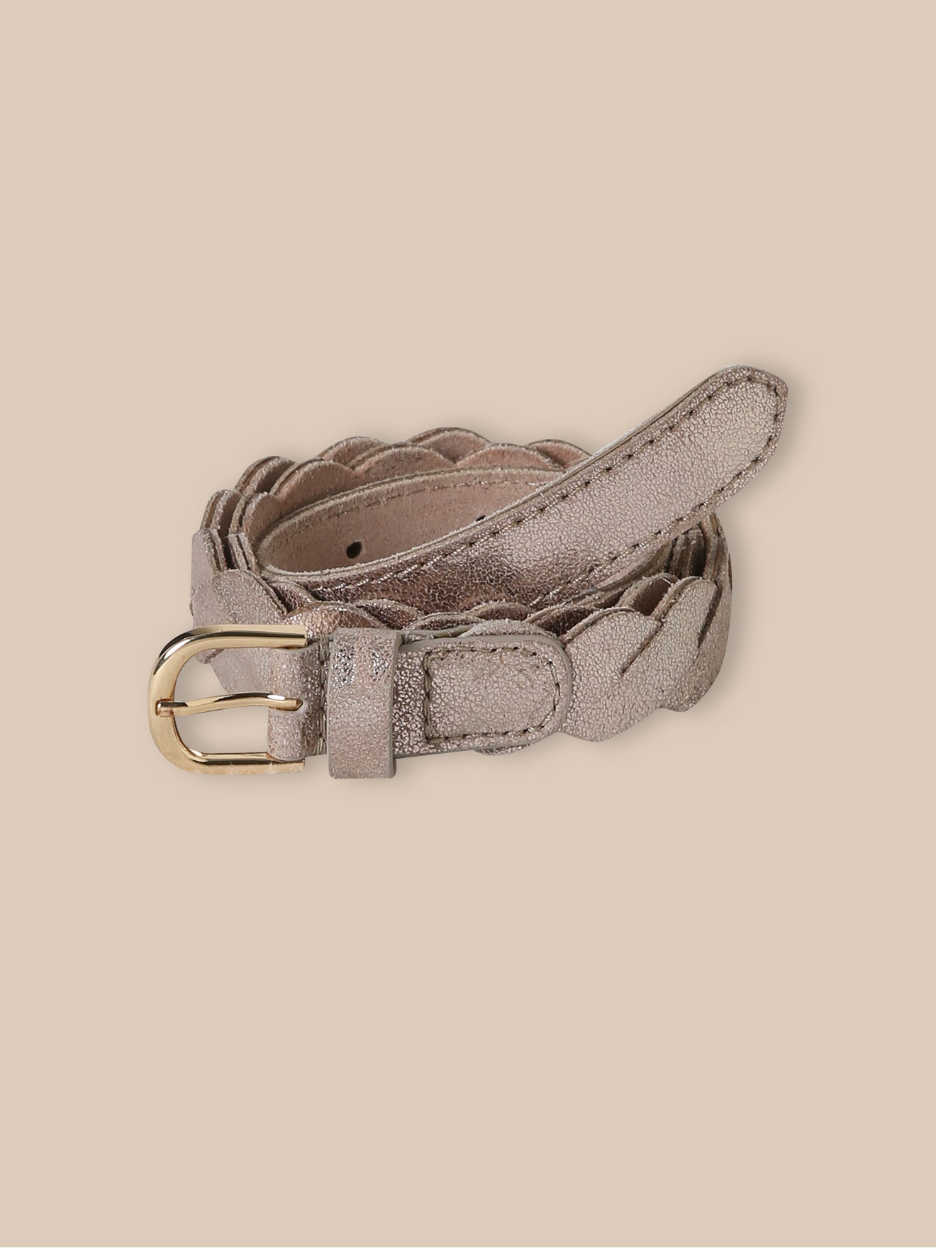 Ceinture en cuir tressé et irisé, CYRILLUS