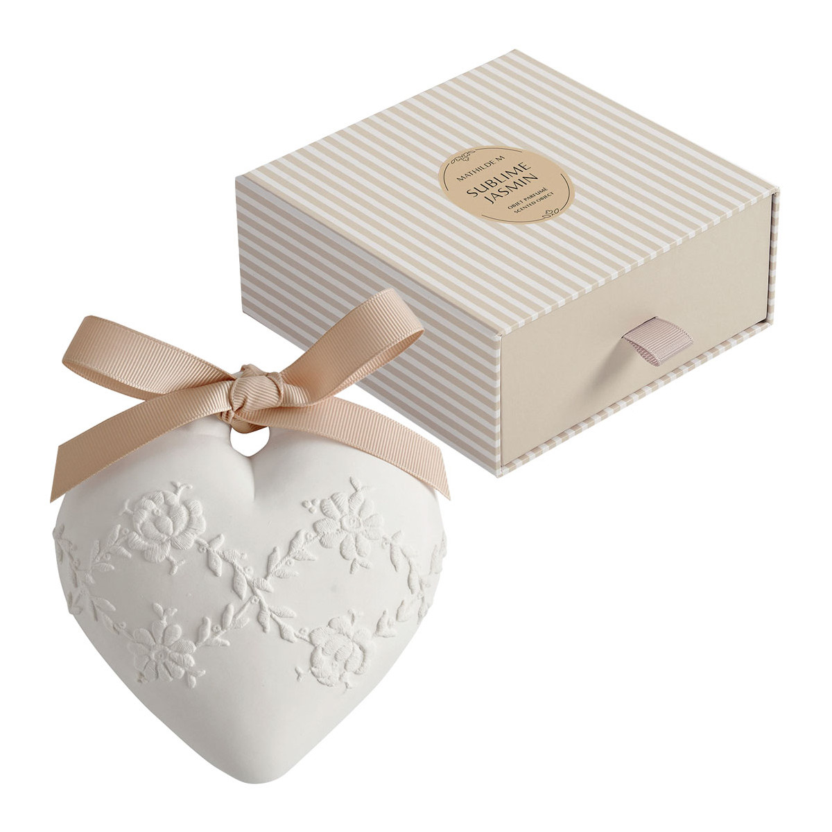 Décor parfumé Grand Cœur brodé - SUBLIME JASMIN, MATHILDE M