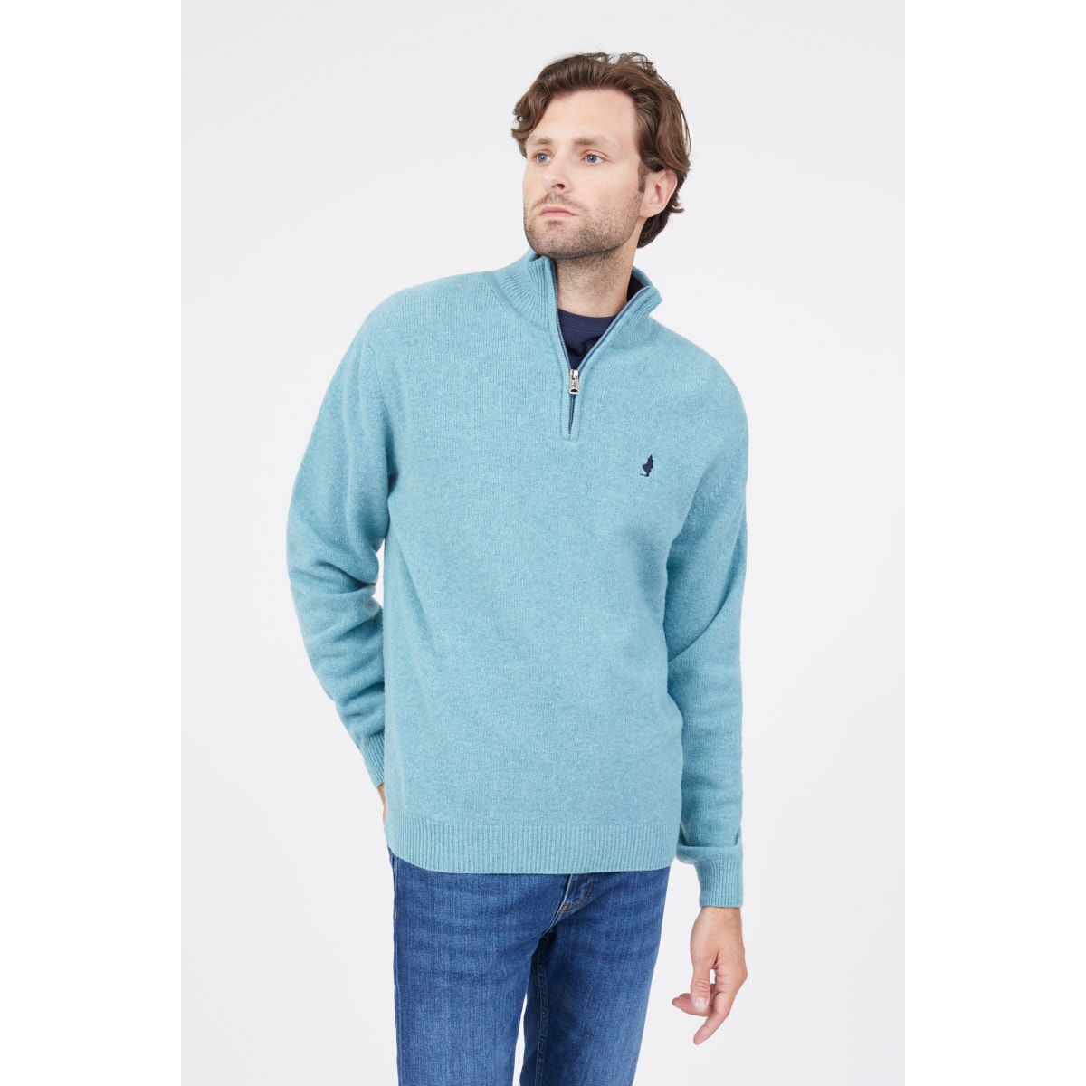 Pull bleu turquoise discount homme