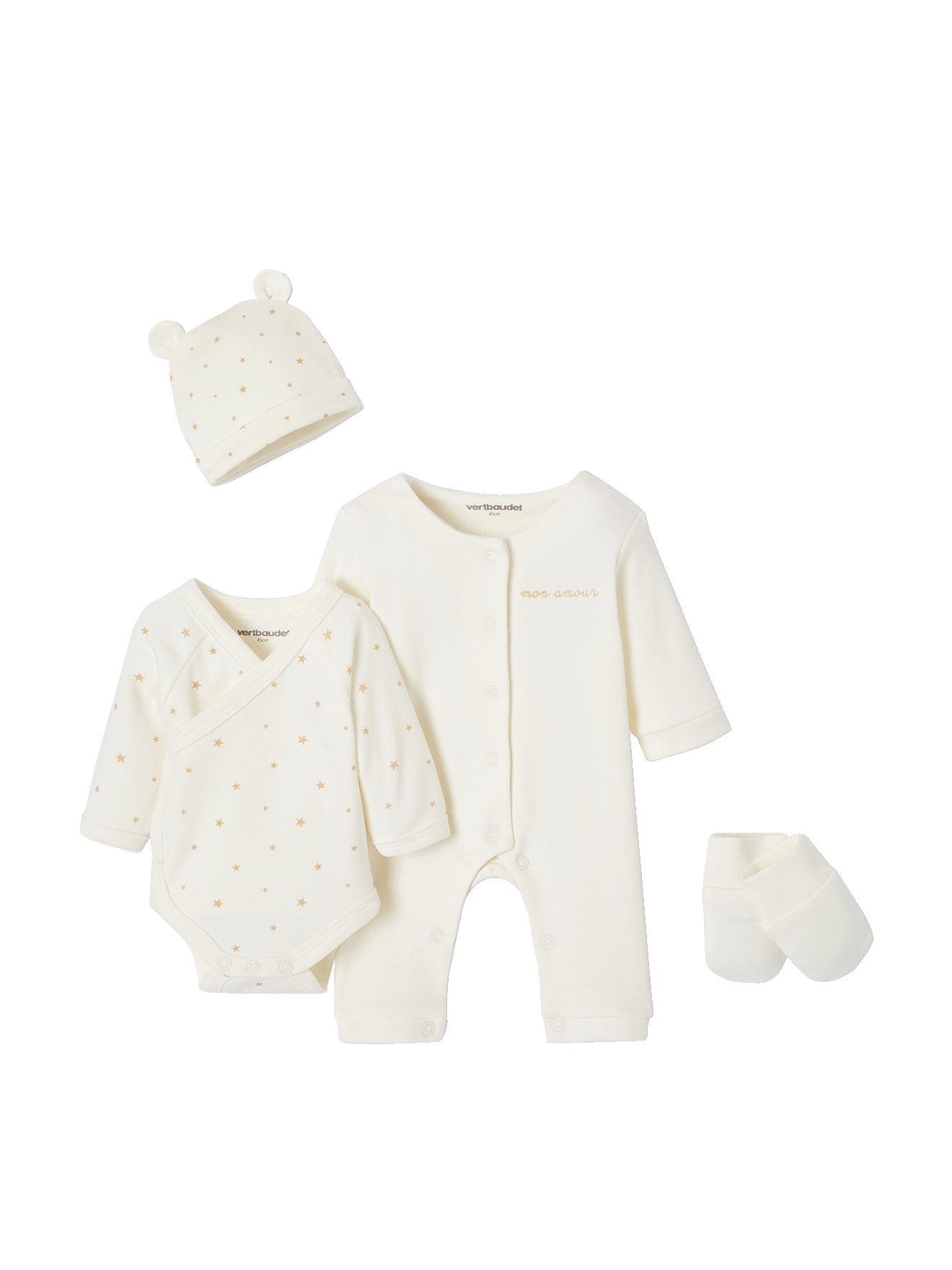 Ensemble naissance 4 pièces bébé spécial prématuré coffret cadeau, VERTBAUDET