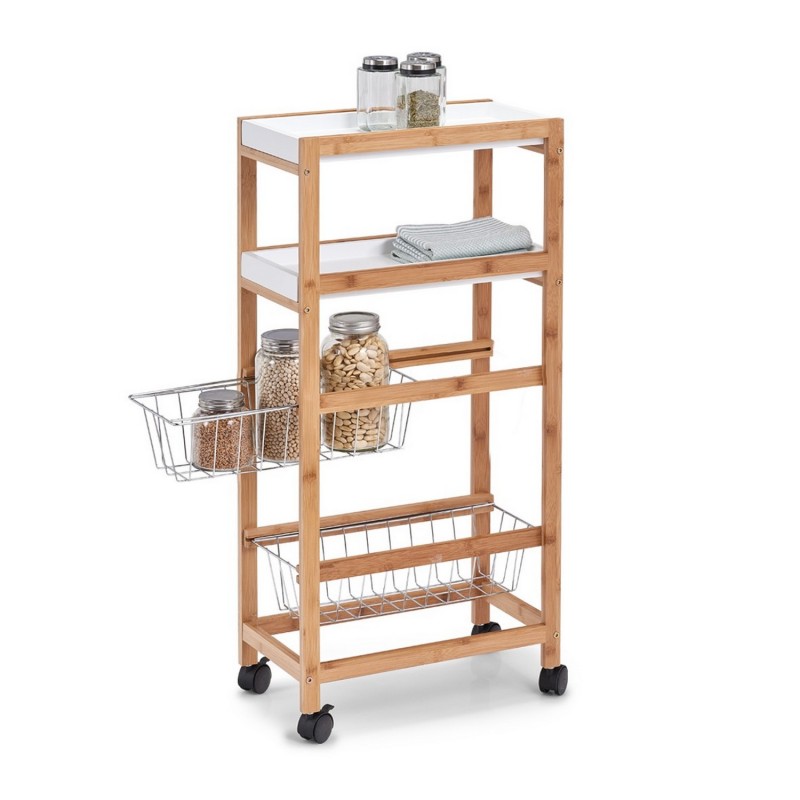 Desserte étroite rangement bois bambou, ZELLER PRESENT