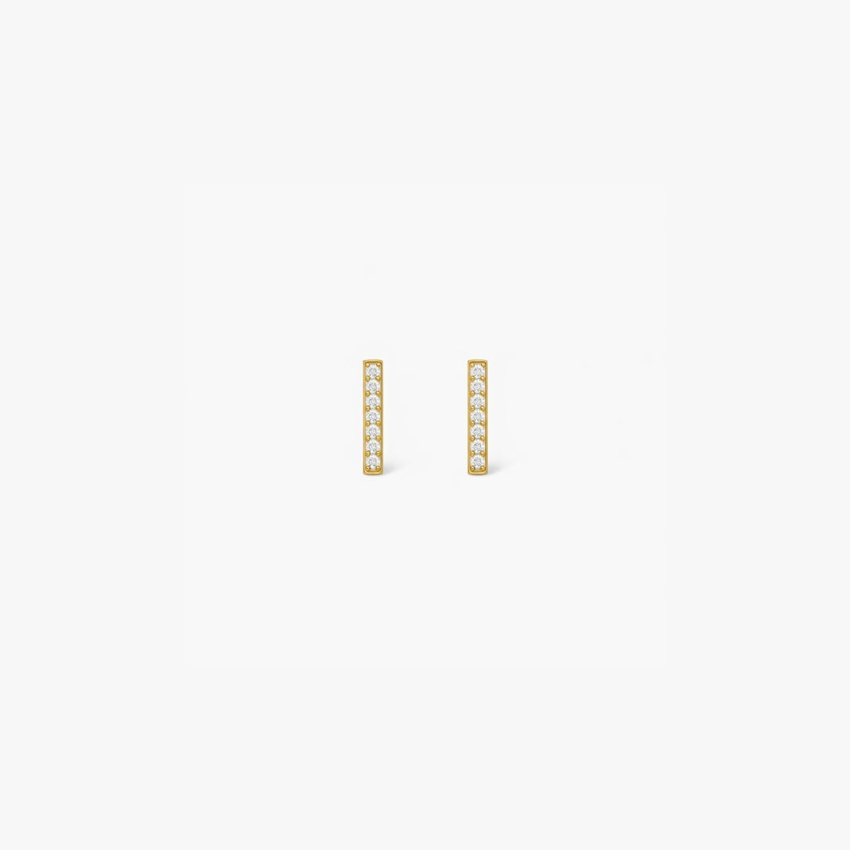 Puces d'oreilles barre sertie de zircon - argent 925 doré, BALABOOSTE