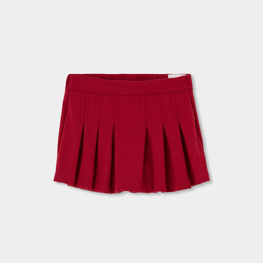 Jupe-short fille en maille avec plis, BOBOLI