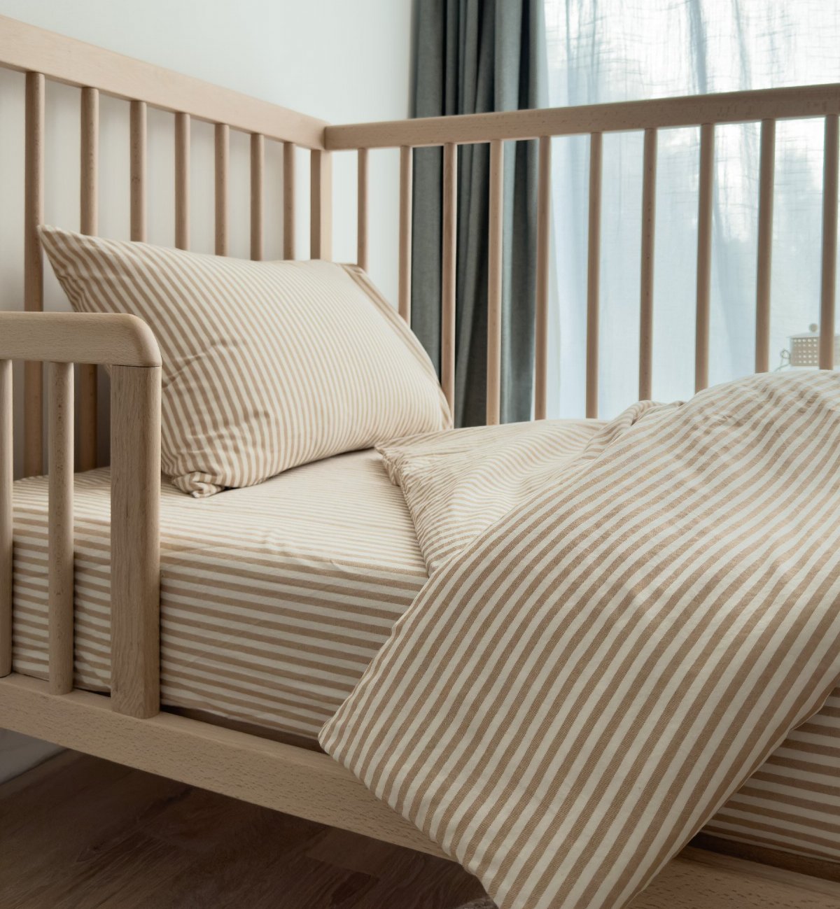 Housse de couette Percale de Coton Bio bébé RAYÉ, KADOLIS