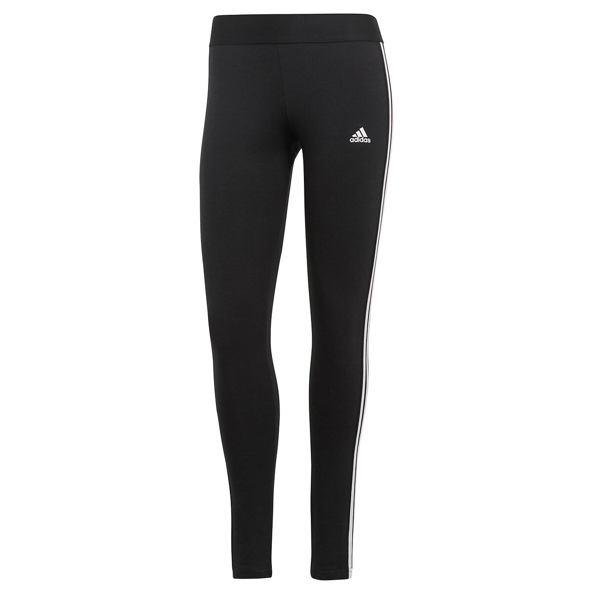 Essentials 3 stripes cotton leggings, black, Adidas Sportswear | La Redoute