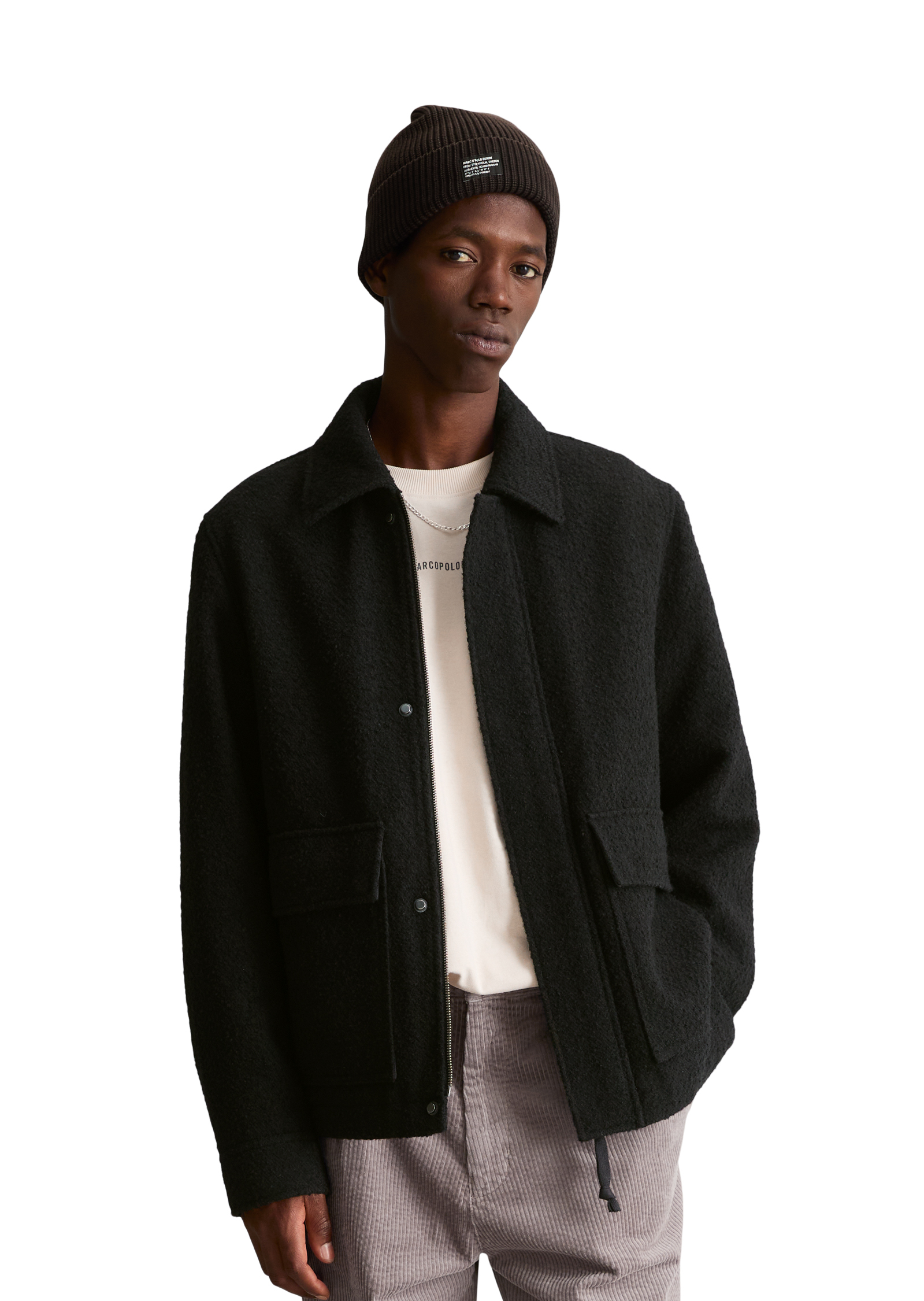 Veste en laine coupe classique en bouclé doux contenant des fibres recyclées, MARC O’POLO DENIM