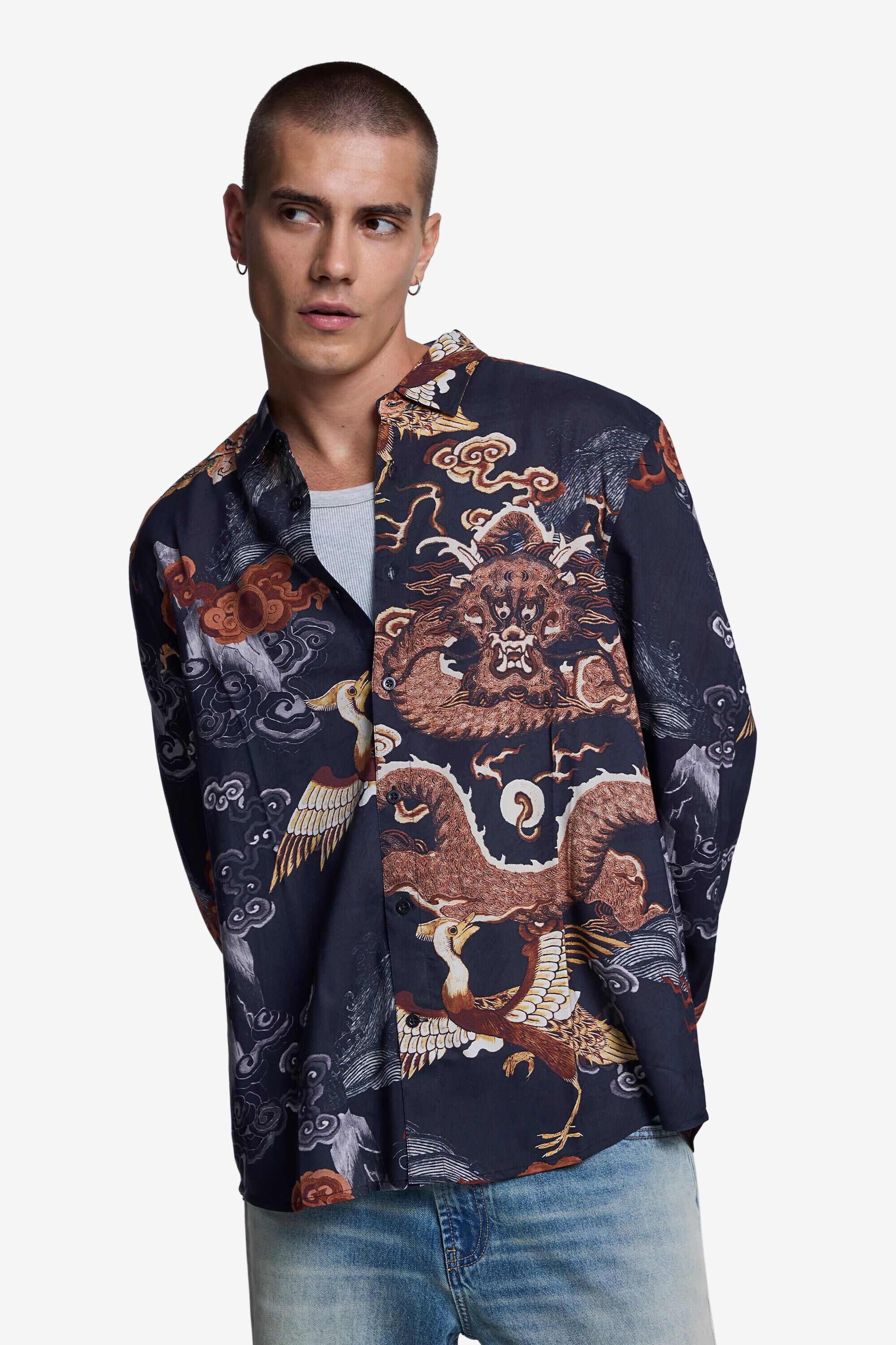 Chemise imprimée à manches longues, DESIGUAL