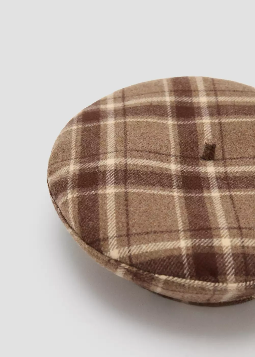Béret laine mélangée à carreaux, MANGO