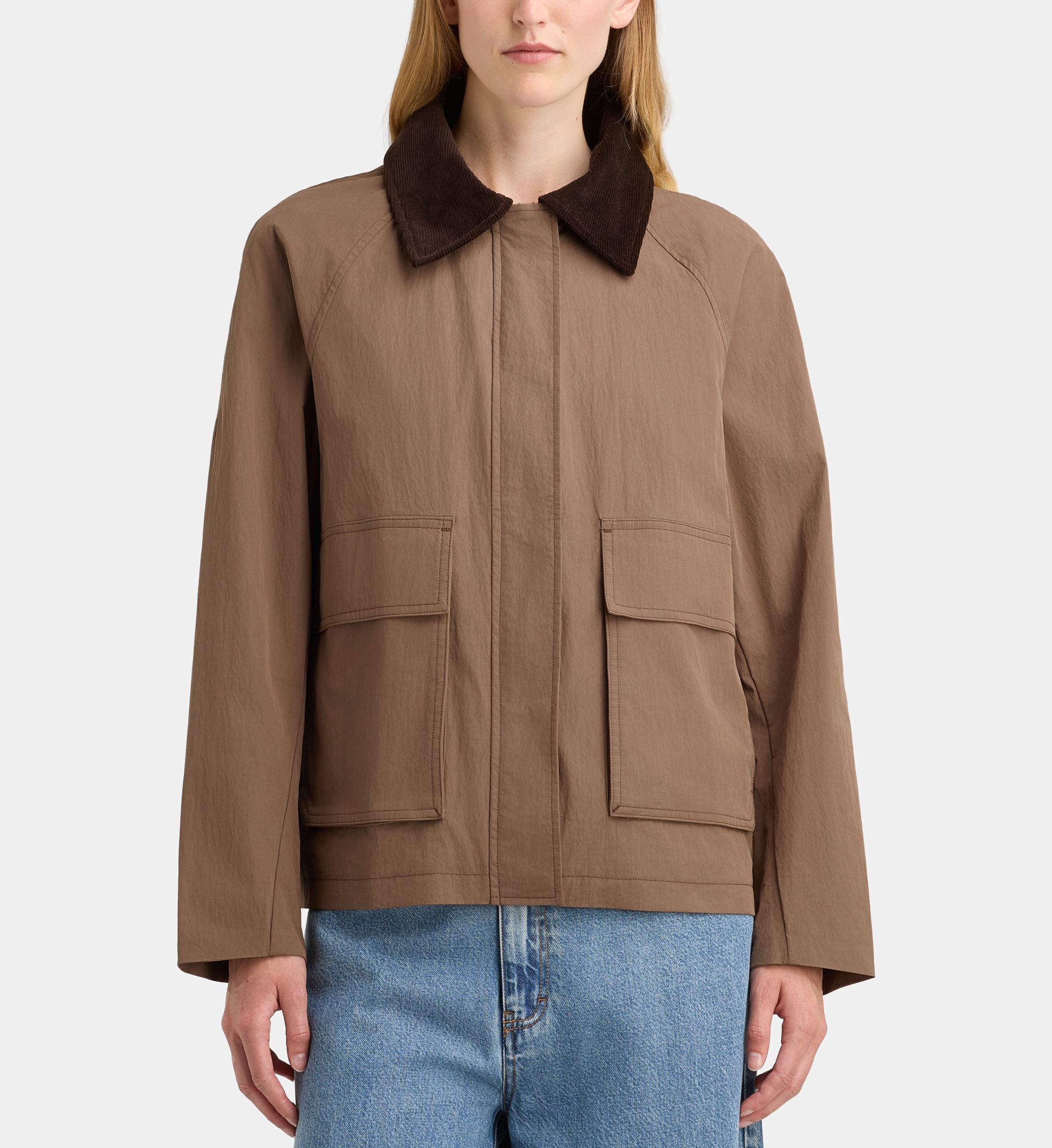 Veste droite faune col velours, GALERIES LAFAYETTE