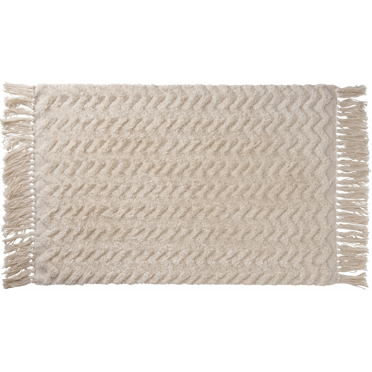 Tapis de bain déco à franges en coton THEA, GUY LEVASSEUR