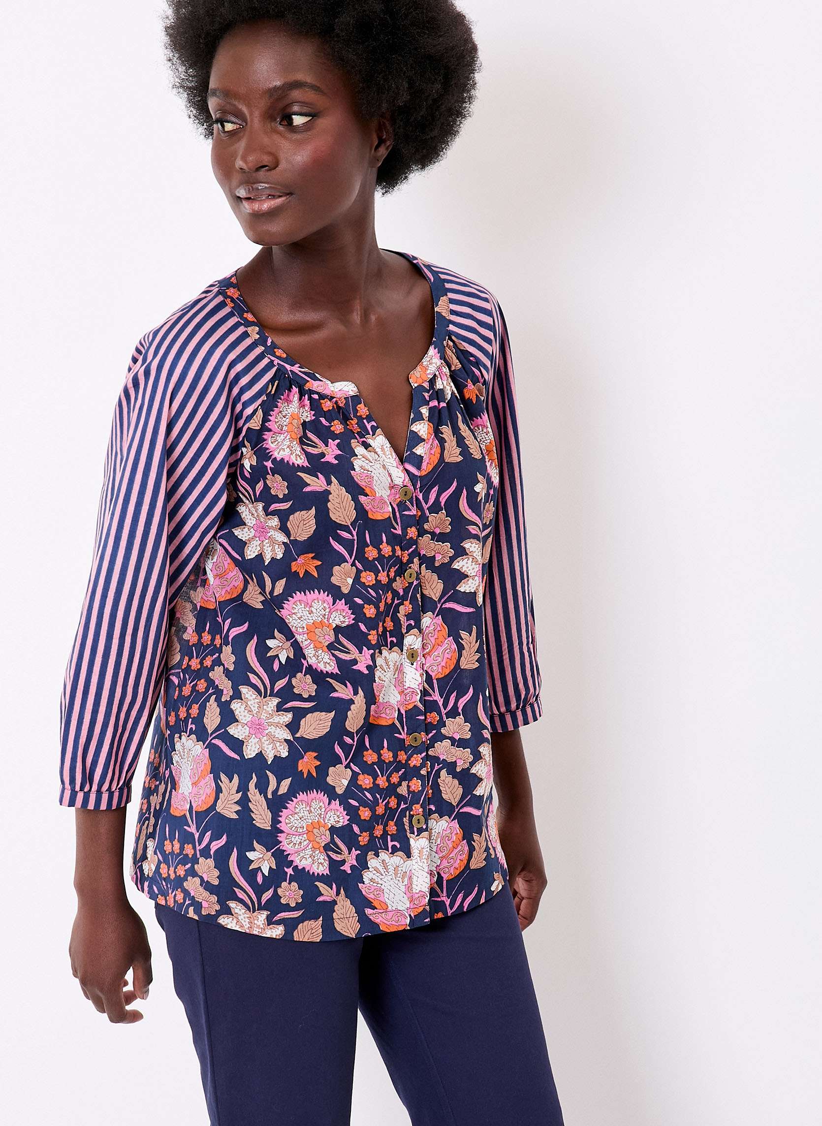 Blouse imprimée ample voile de coton bio OCCI, LA FIANCÉE