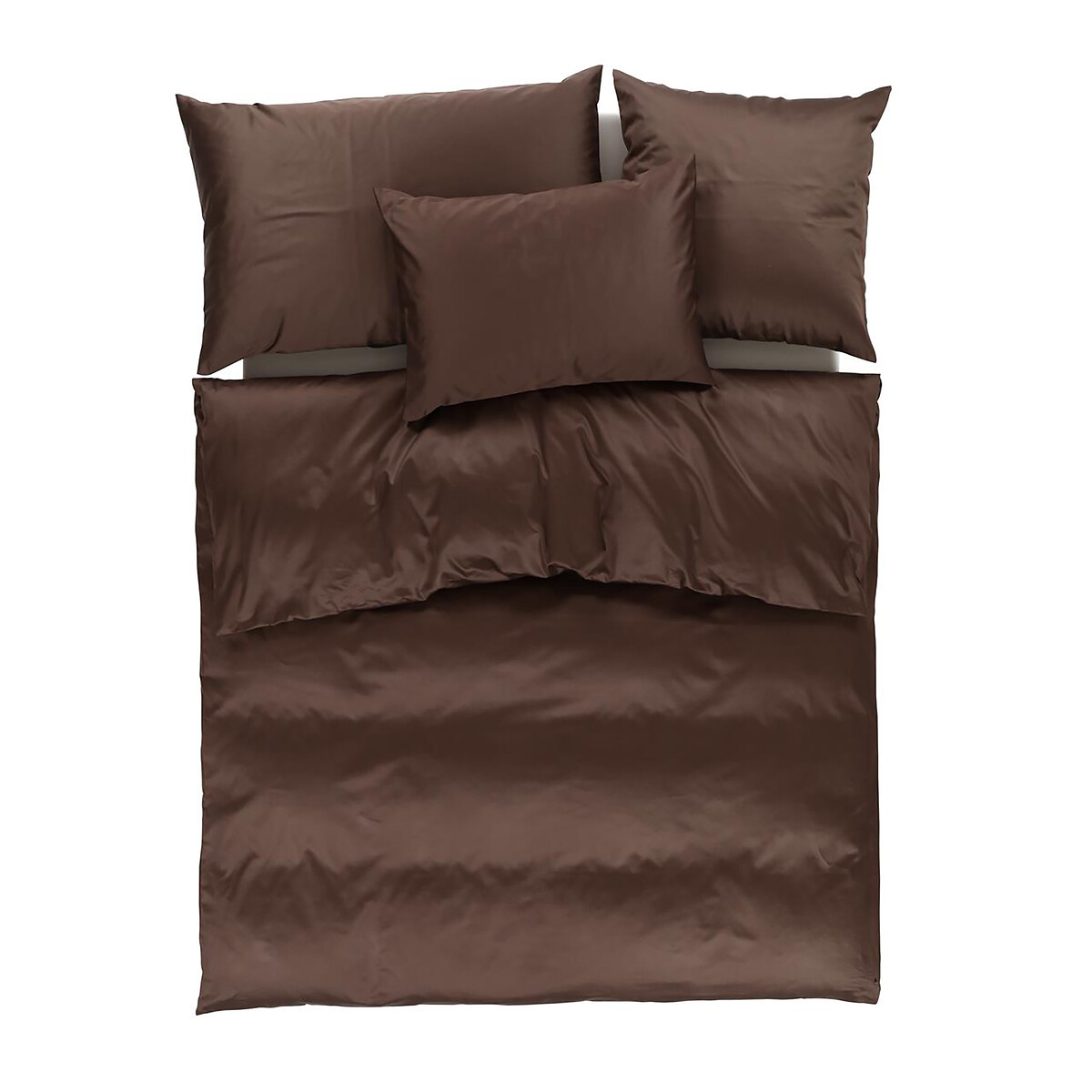Fourre de duvet en coton satiné - chocolat + taie(s) 50*70, EUROPE & NATURE 