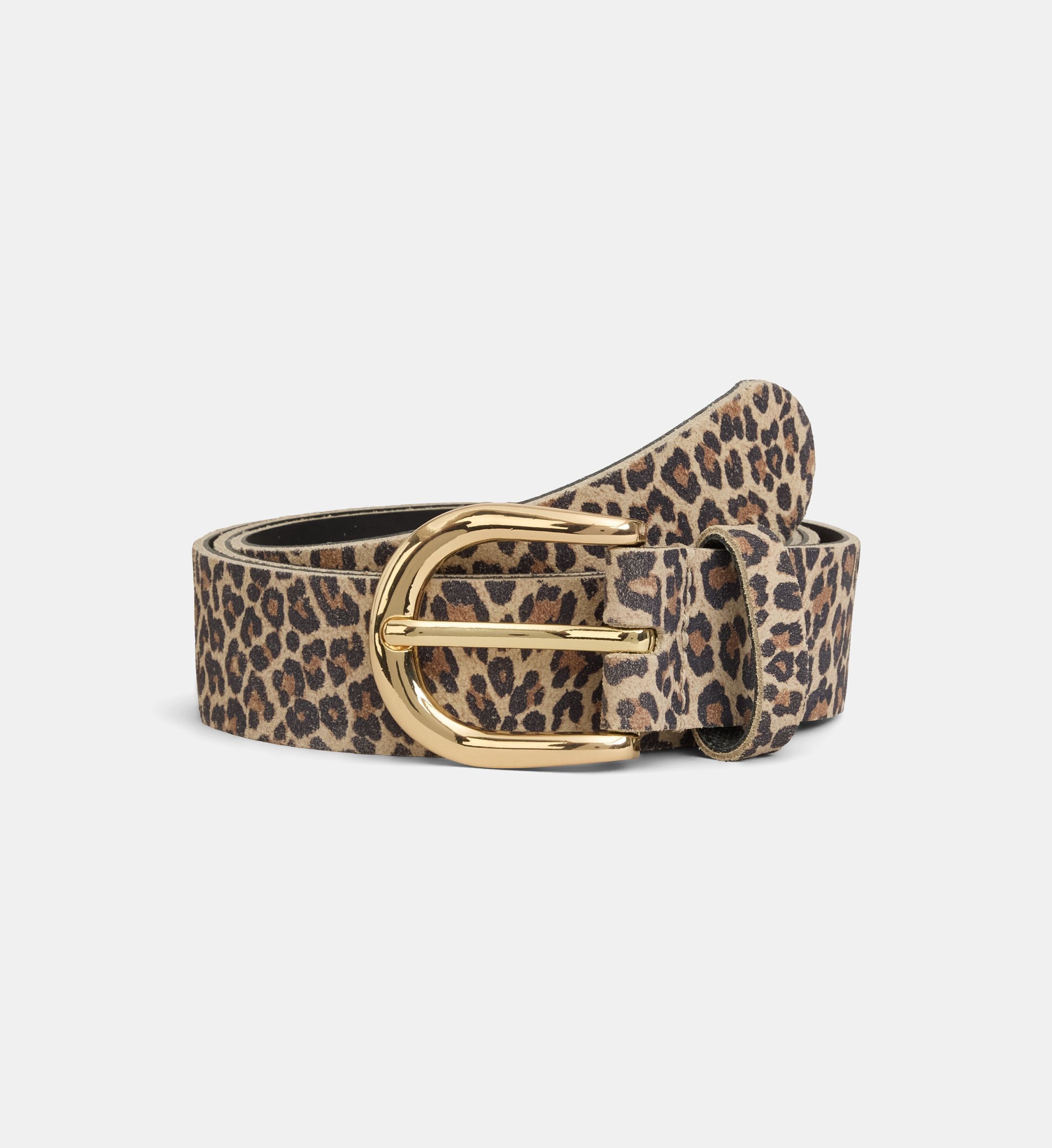 Ceinture greeny suède léopard cuir, GALERIES LAFAYETTE