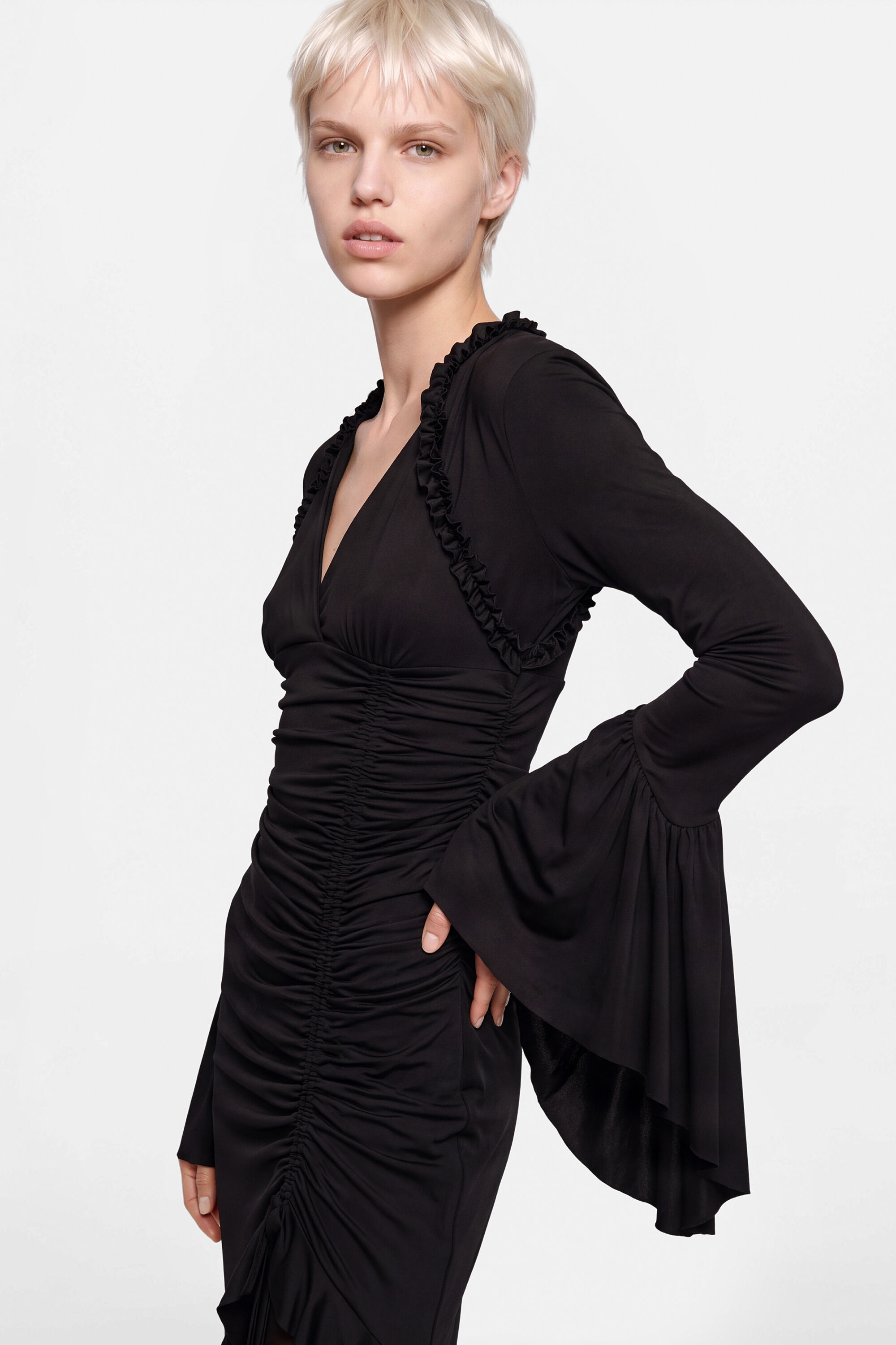 robe asymétrique à manches évasées, DESIGUAL