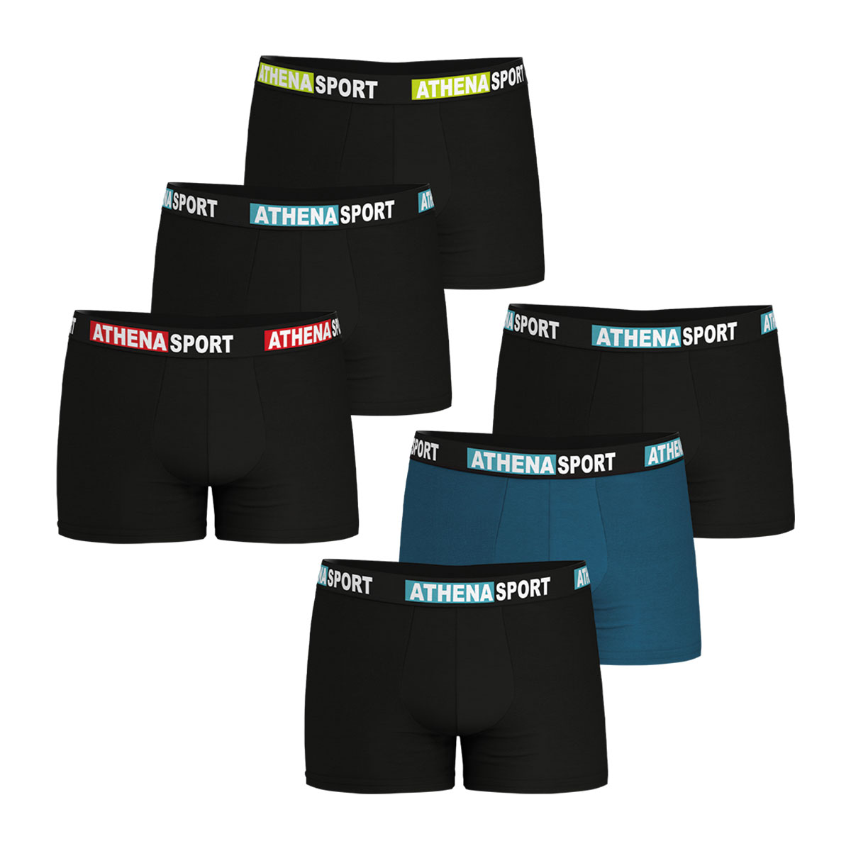 Boxers, lot de 6, DAILY SPORT, ATHENA